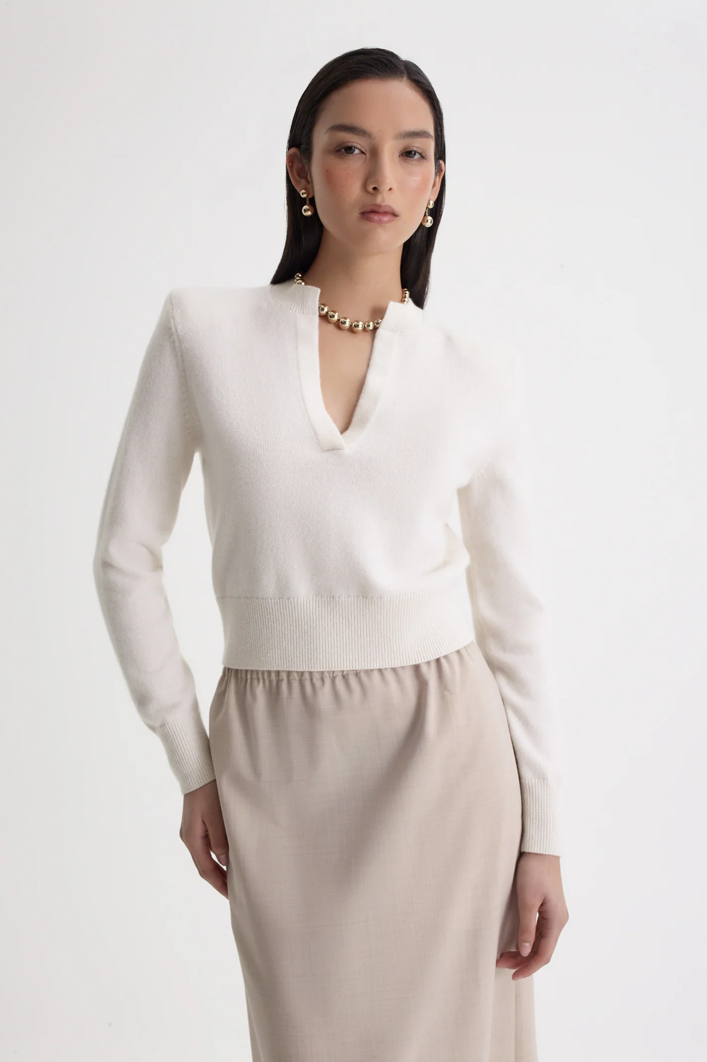 CASHMERE PLACKET SWEATER - Image 3