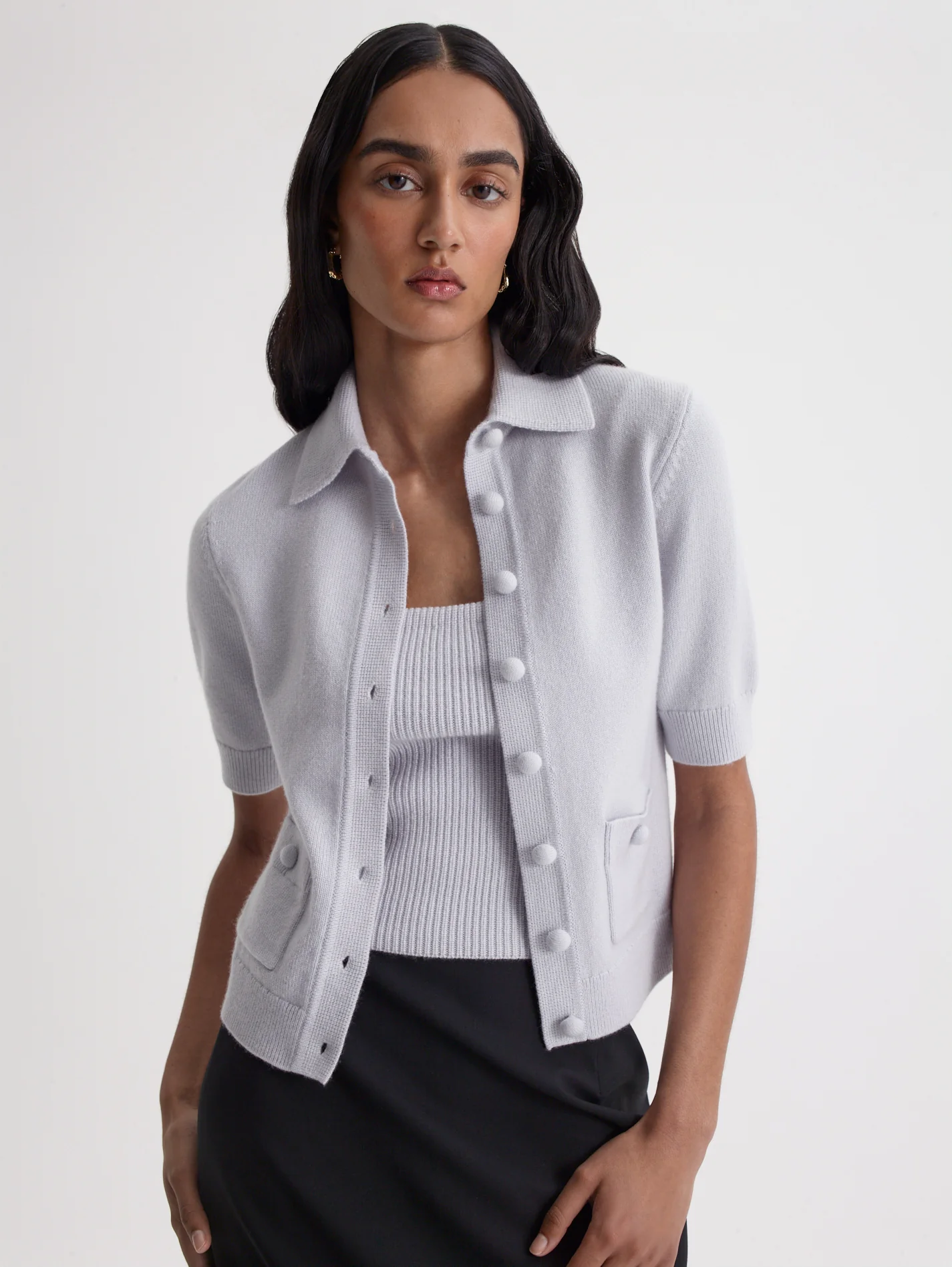 CASHMERE SHORT SLEEVE CARDIGAN - Image 3