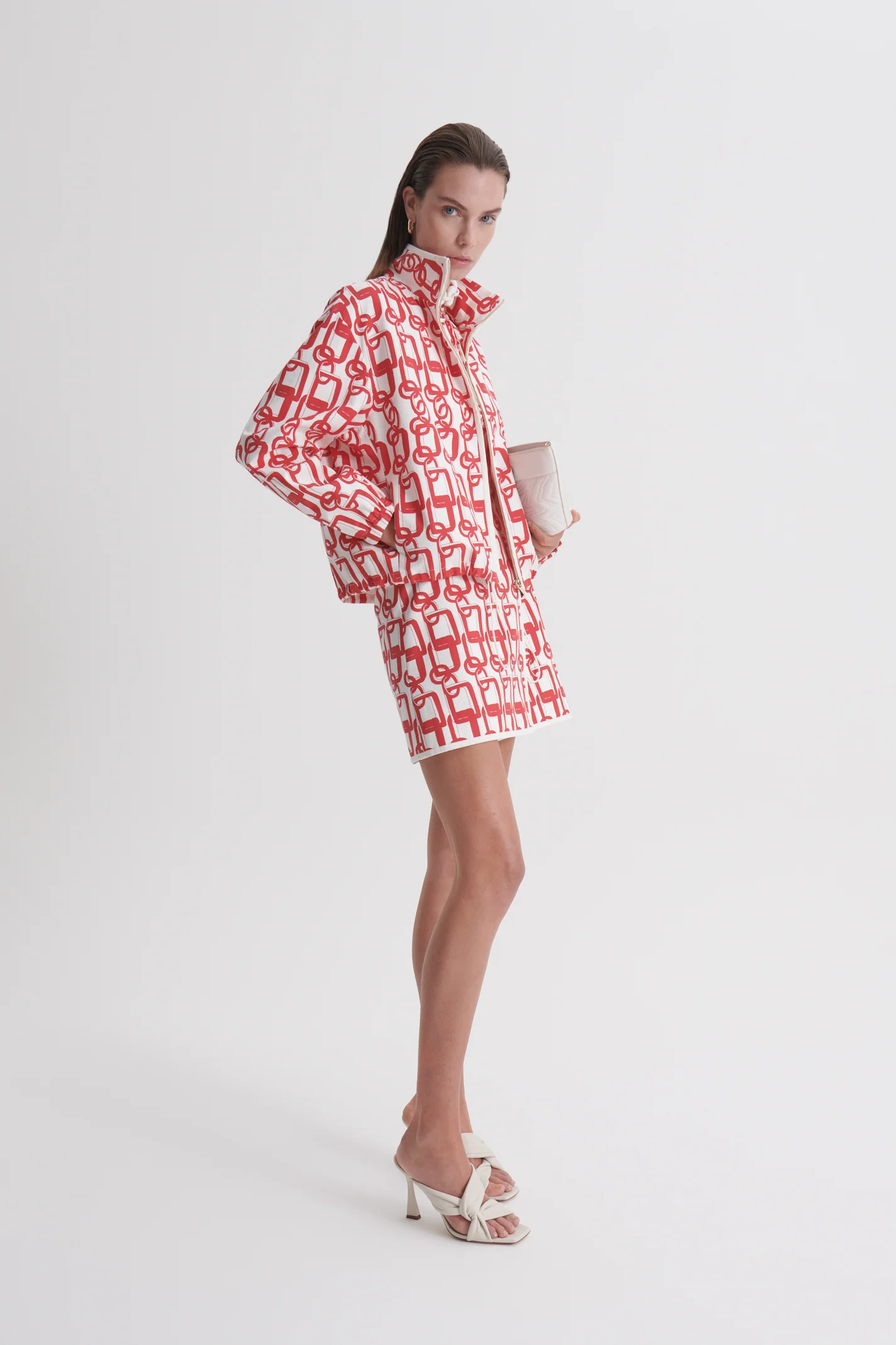 CHAIN PRINT FUNNEL JACKET - Image 4