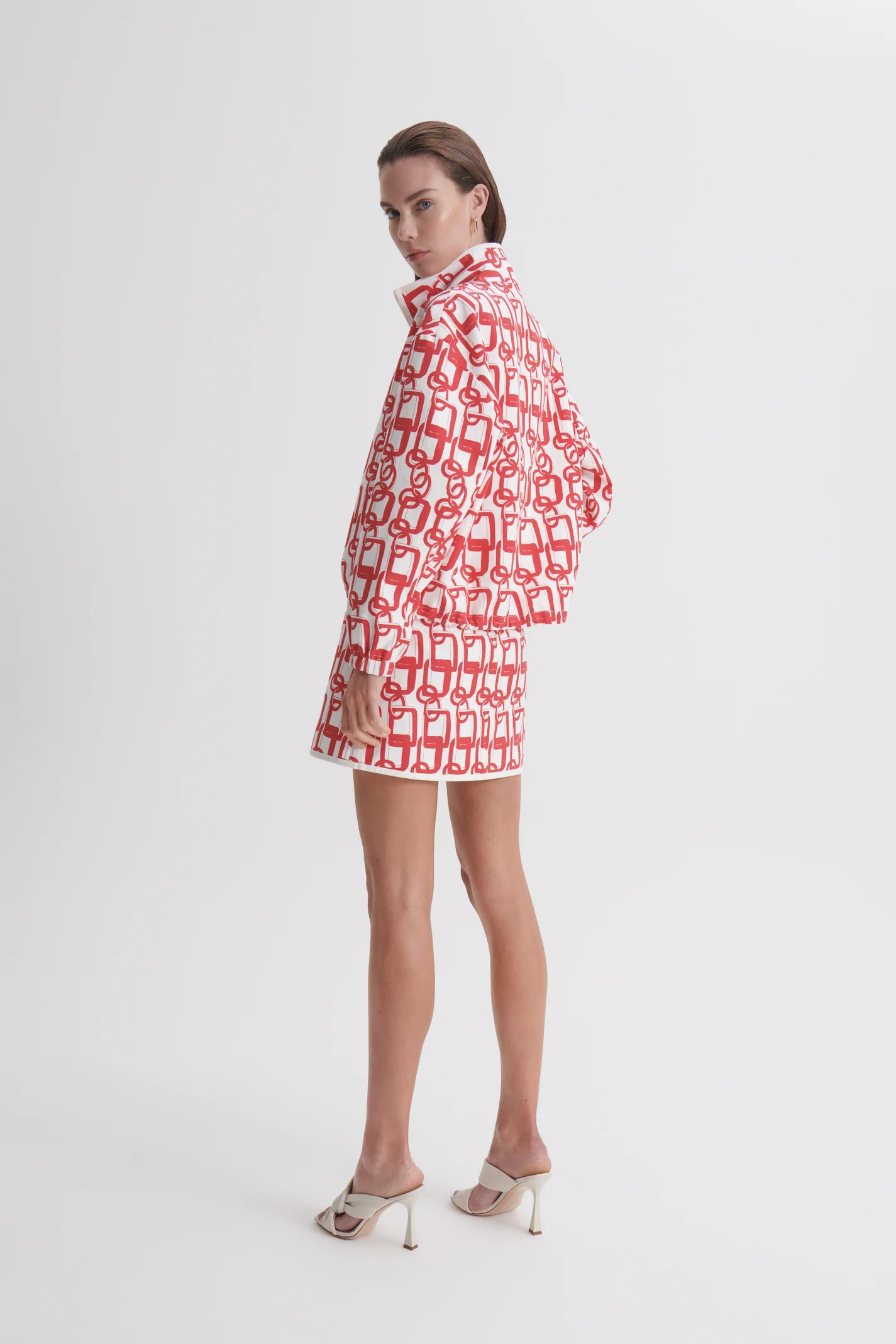 CHAIN PRINT FUNNEL JACKET - Image 5