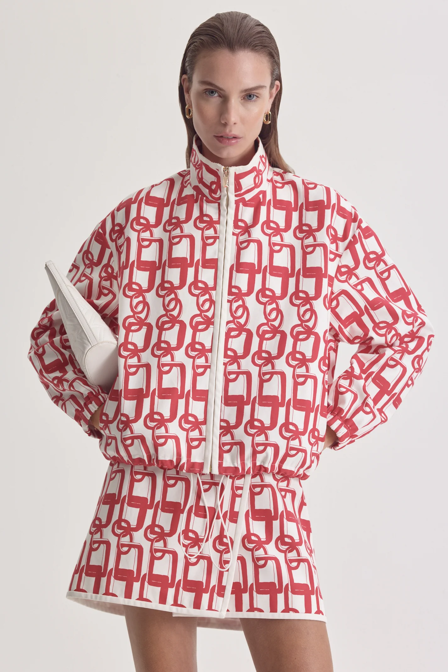 CHAIN PRINT FUNNEL JACKET - Image 6