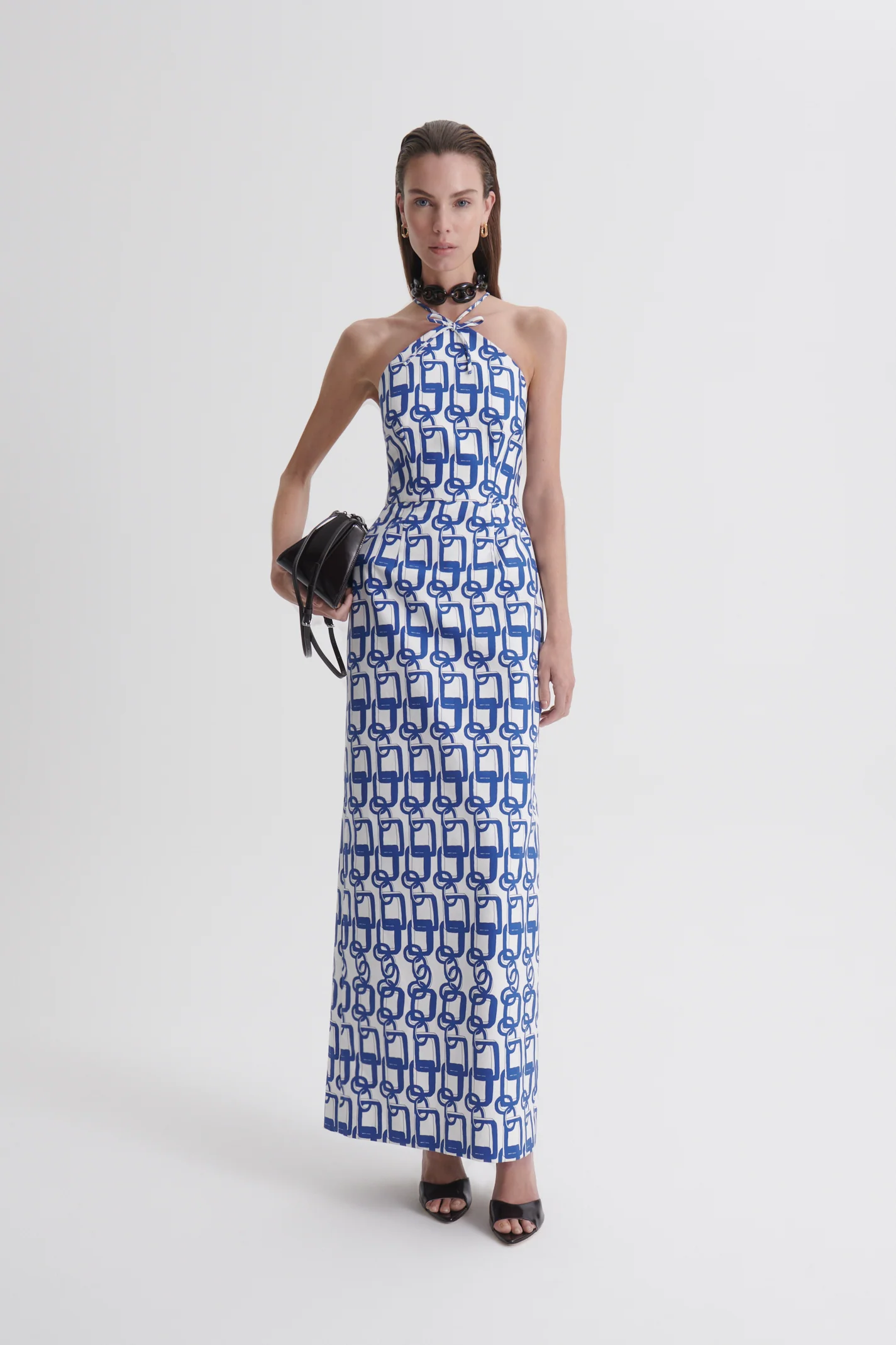CHAIN PRINT LONG DRESS - Image 4