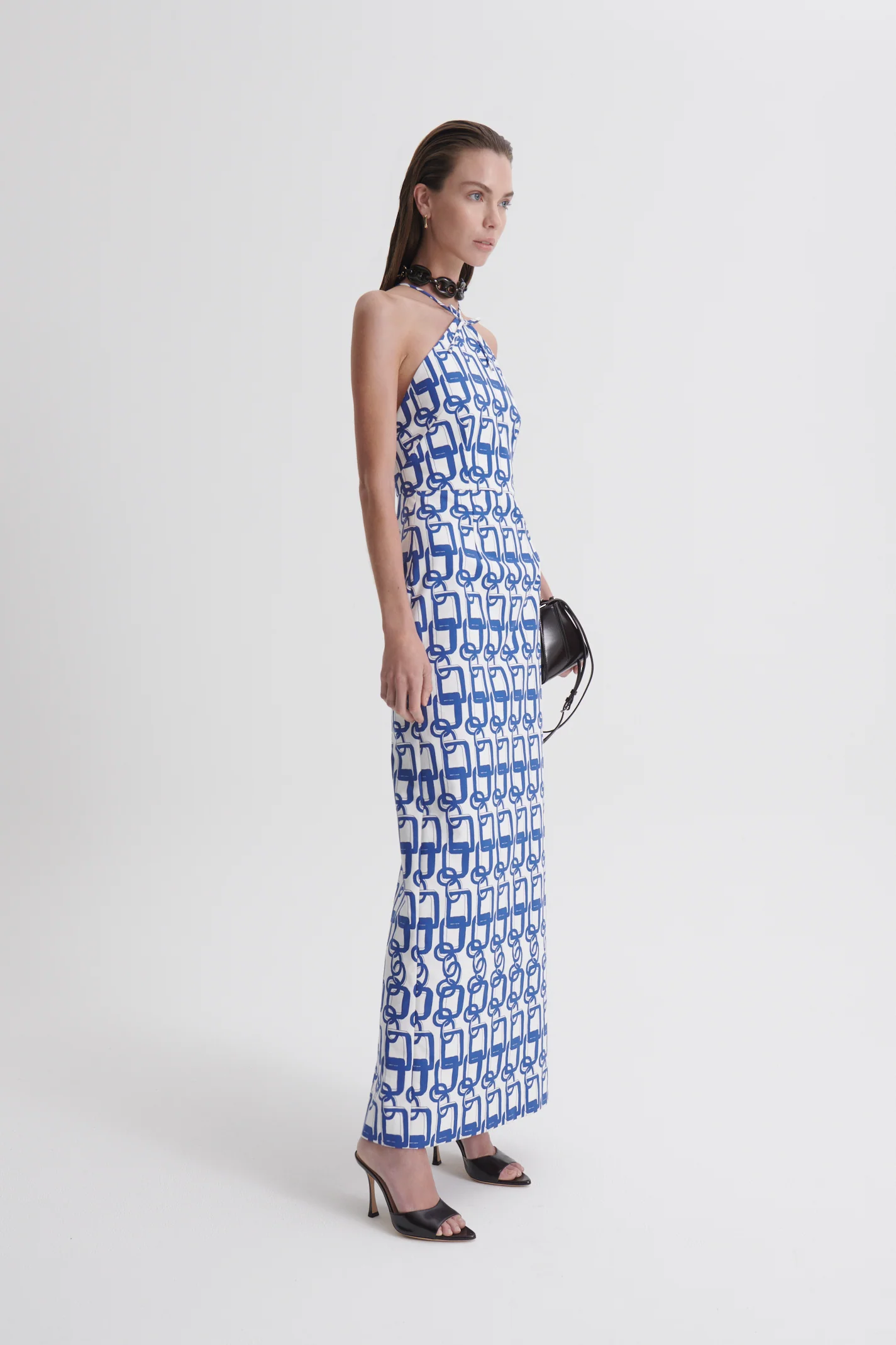 CHAIN PRINT LONG DRESS - Image 5
