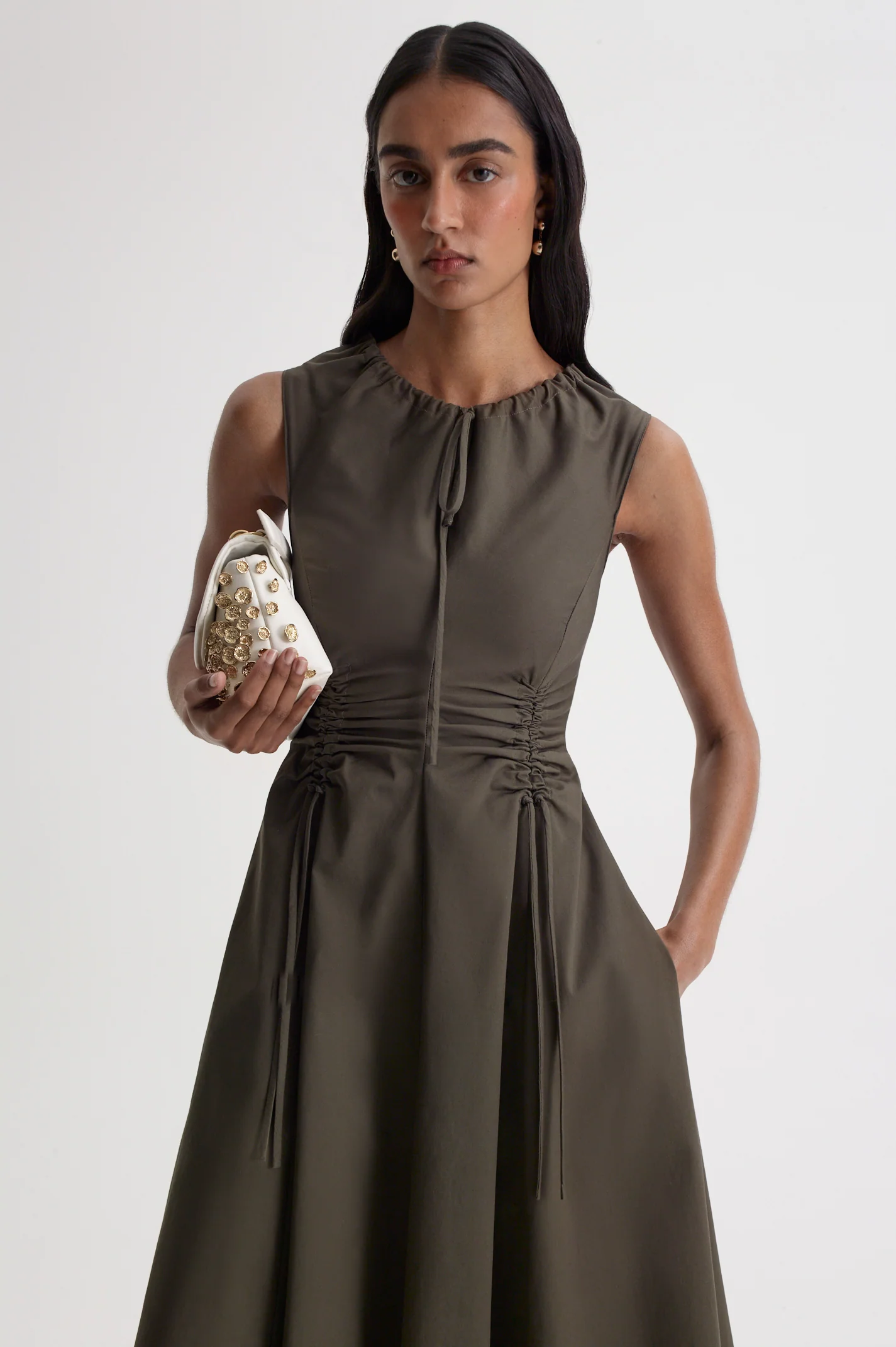 COTTON SATEEN CARGO DRESS - Image 3