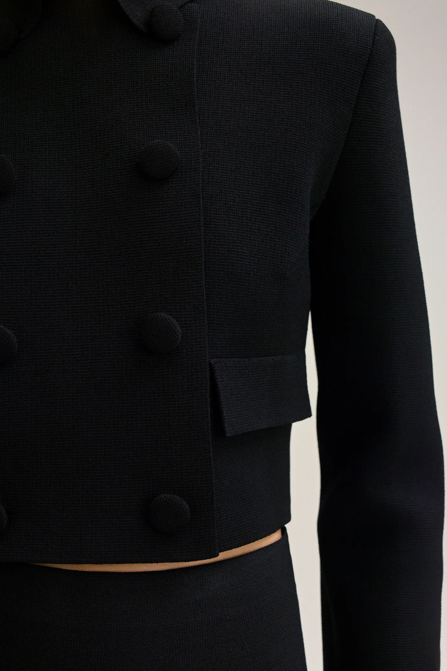 CREPE KNIT DOUBLE BUTTON JACKET - Image 8