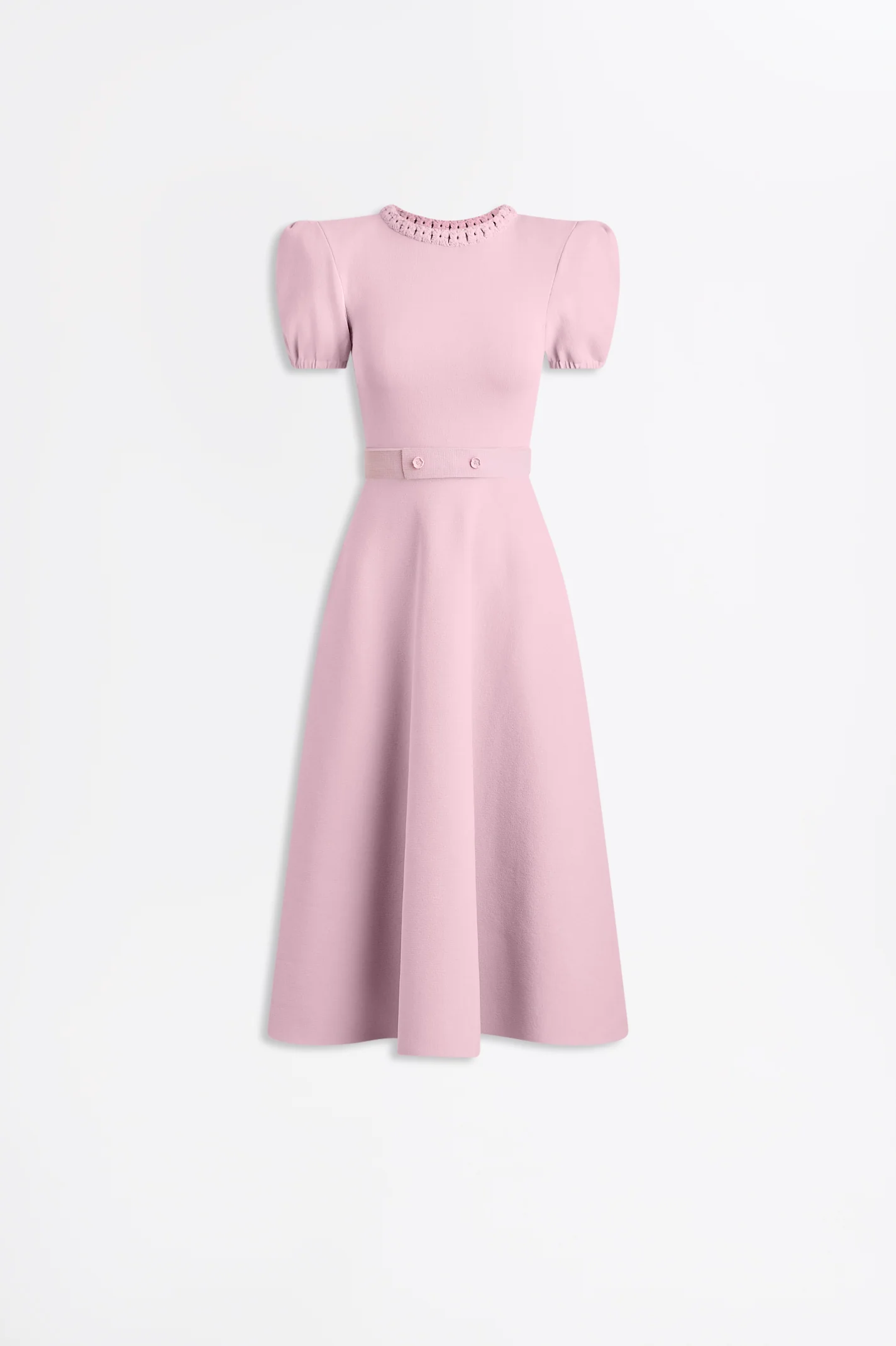 CREPE KNIT GATHER SLEEVE DRESS - Image 2