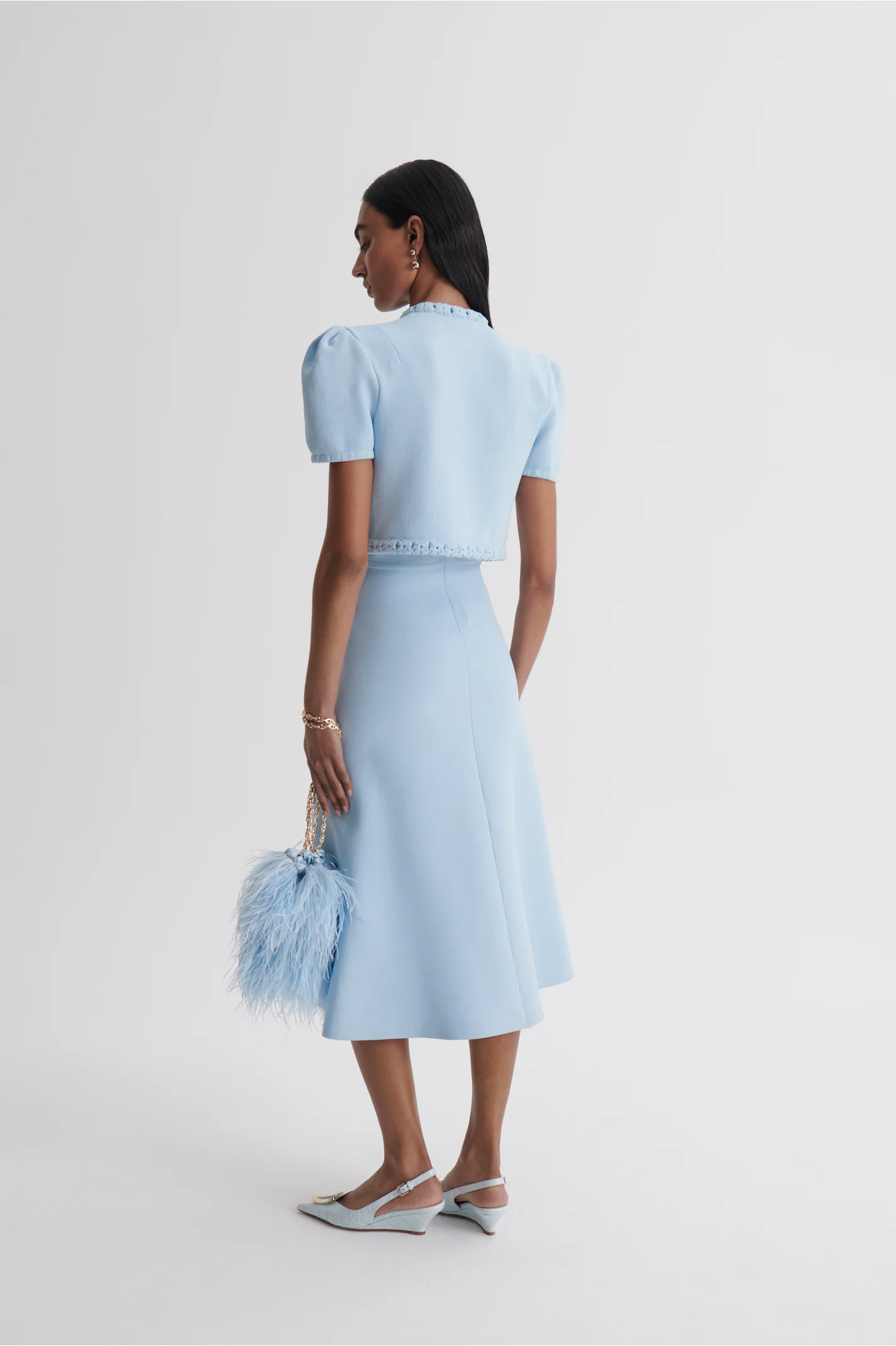 CREPE KNIT GATHER SLEEVE JACKET - Image 6