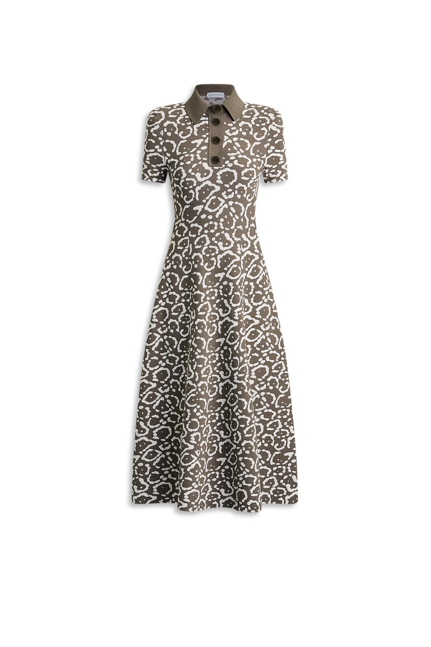 CREPE KNIT JACQUARD SHIRT DRESS