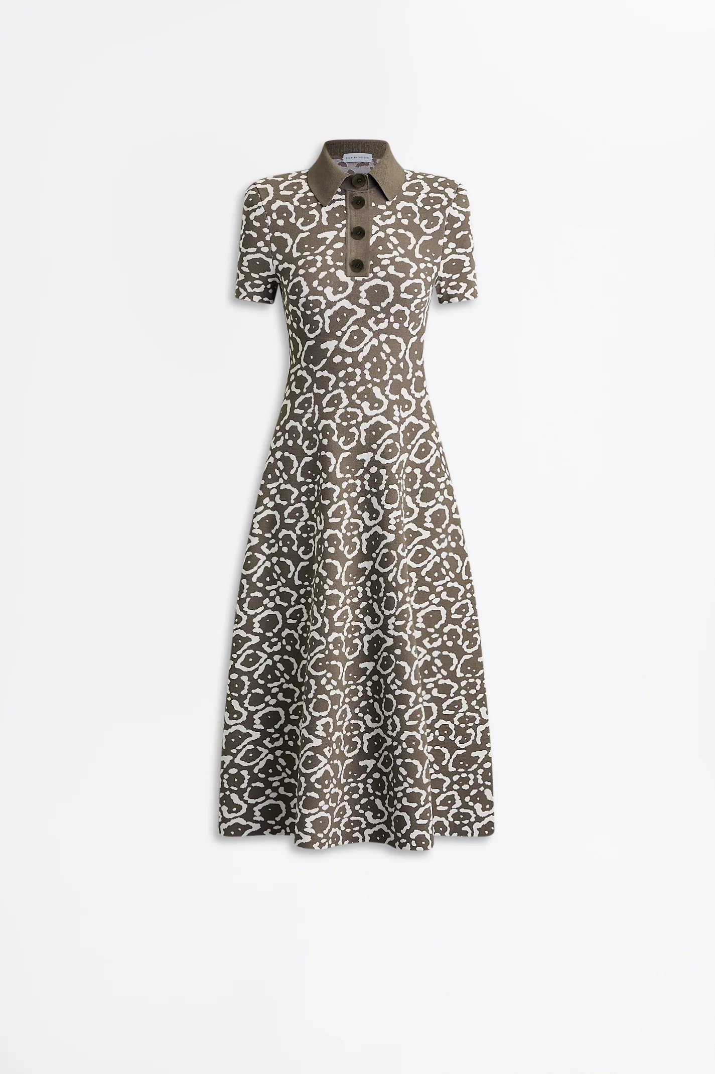 CREPE KNIT JACQUARD SHIRT DRESS - Image 2