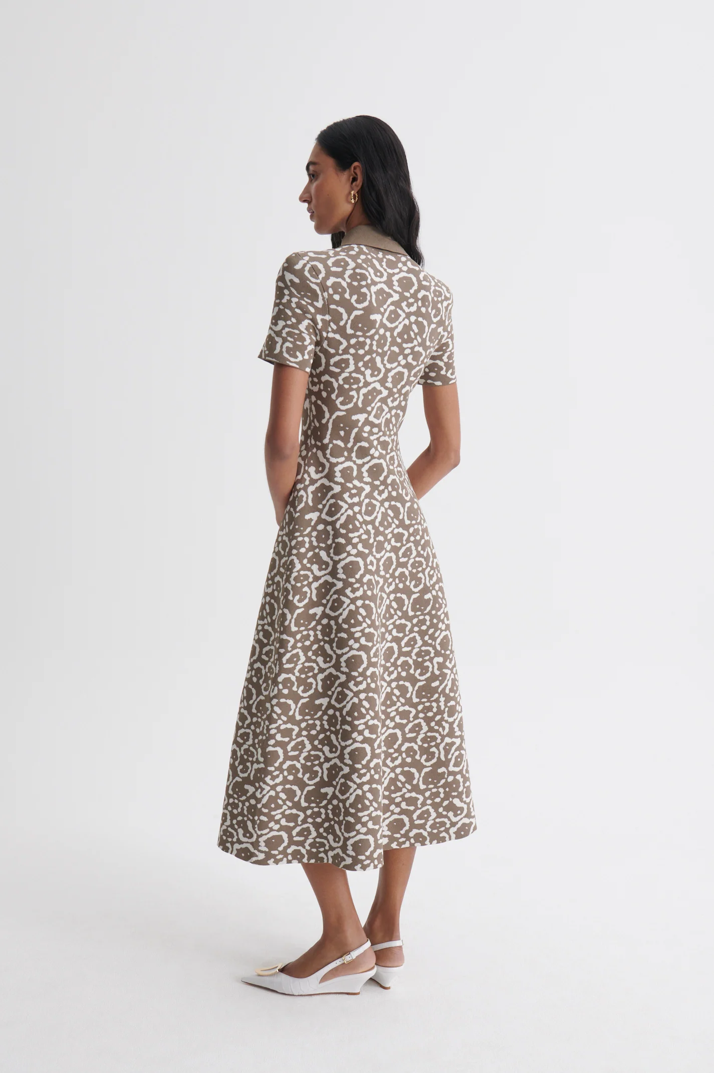 CREPE KNIT JACQUARD SHIRT DRESS - Image 6