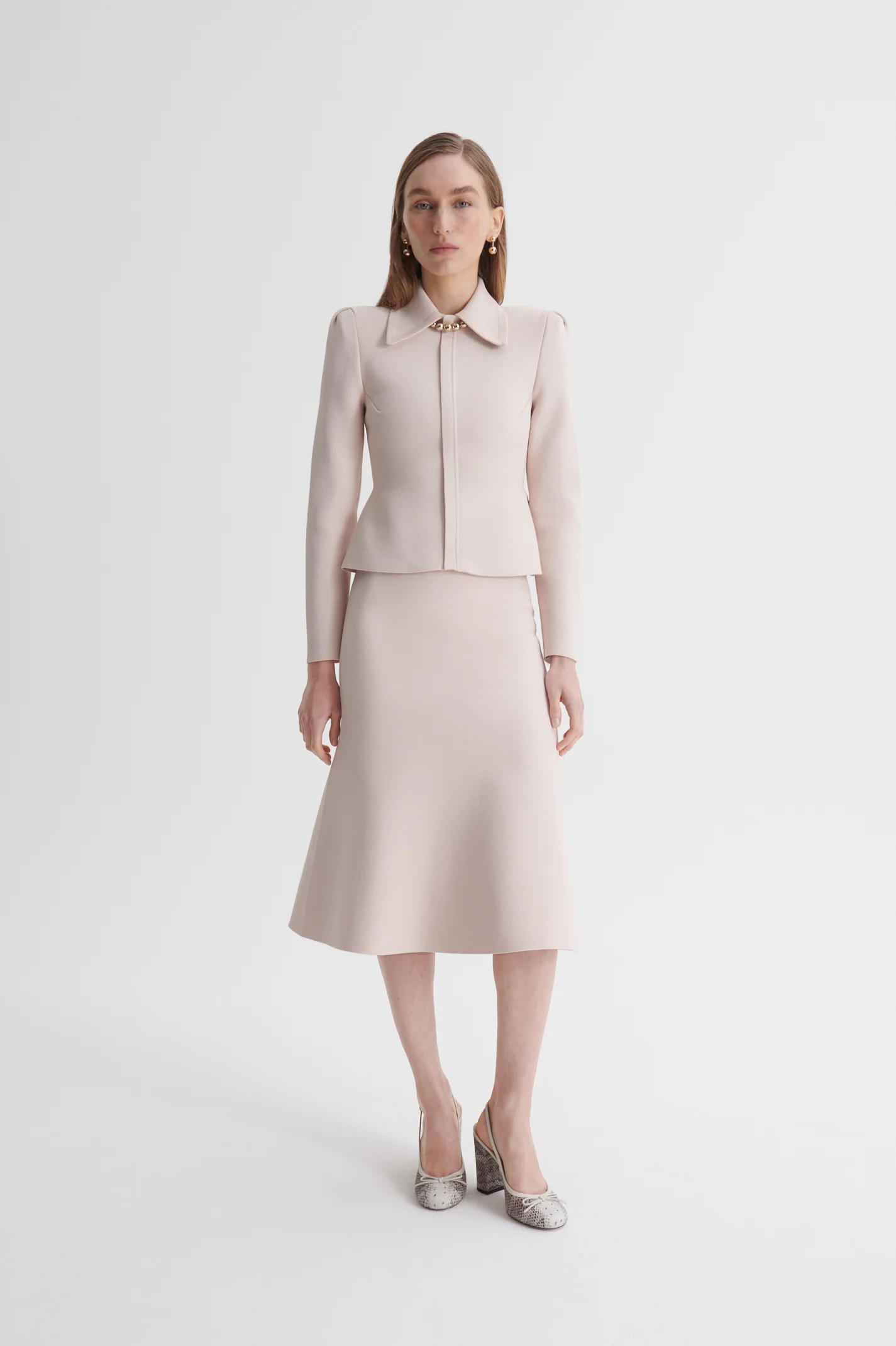 CREPE KNIT PEPLUM COLLAR JACKET - Image 4