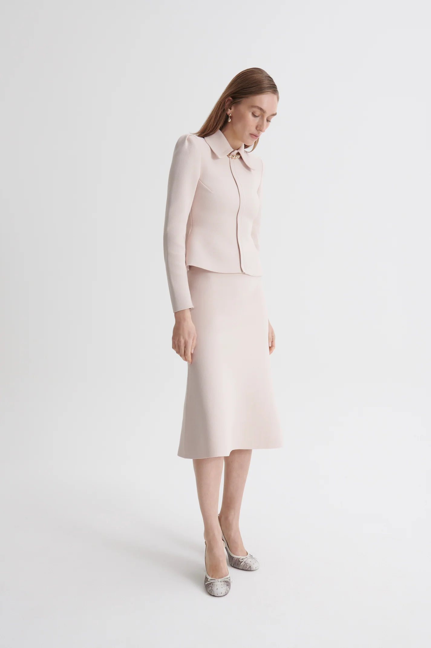 CREPE KNIT PEPLUM COLLAR JACKET - Image 5
