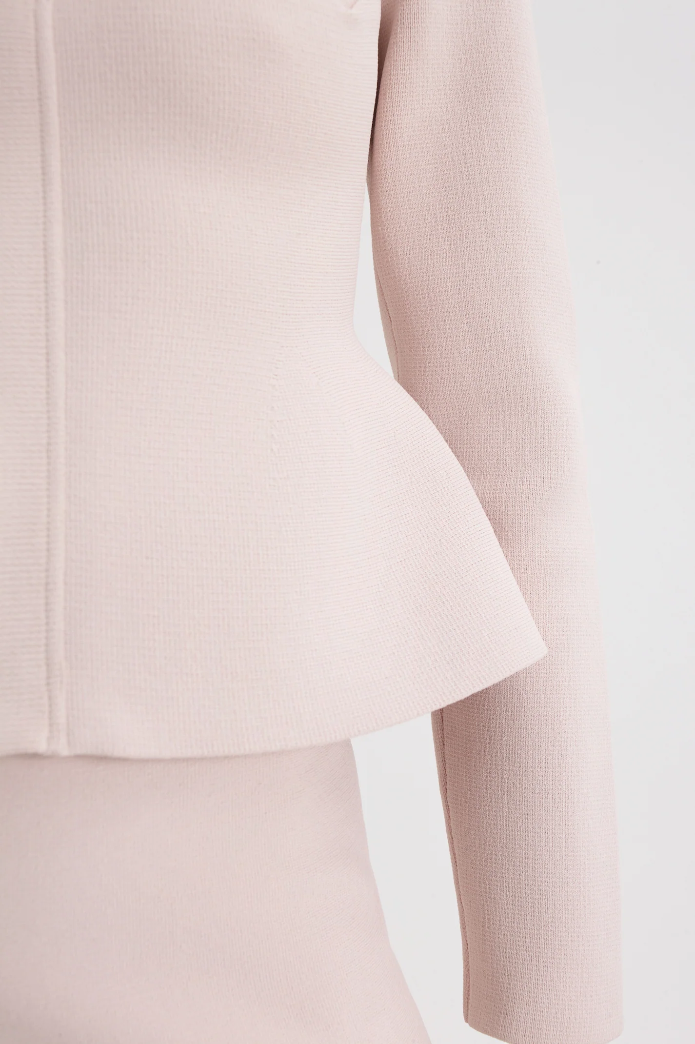 CREPE KNIT PEPLUM COLLAR JACKET - Image 7