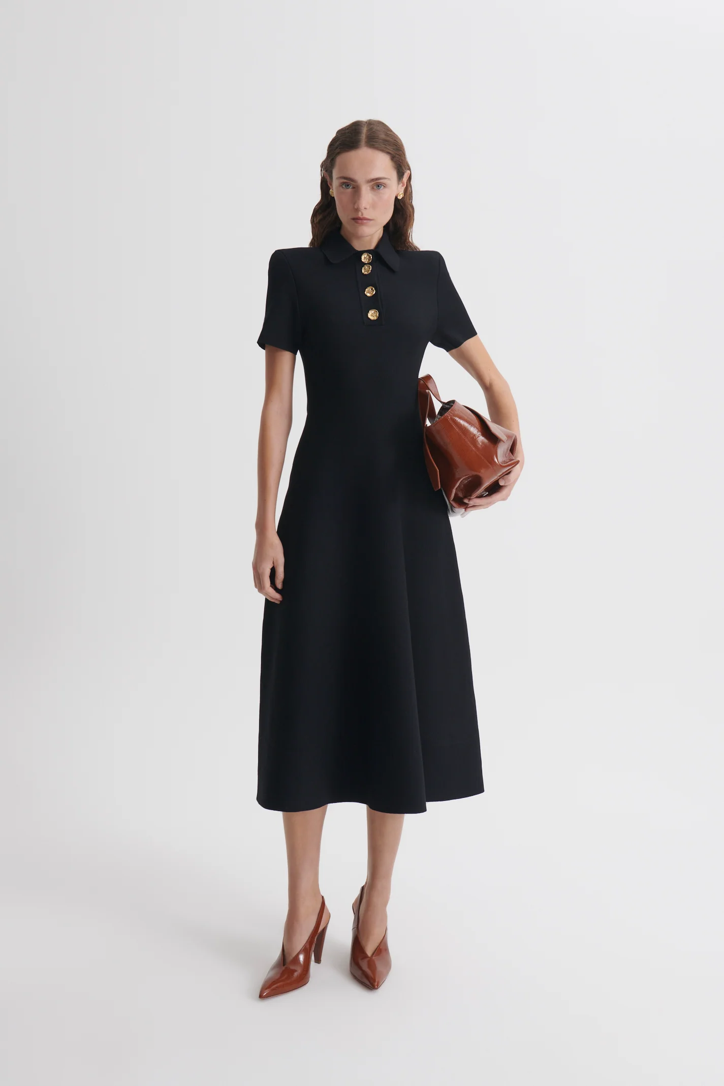 CREPE KNIT POPPY SHIRT DRESS - Image 4