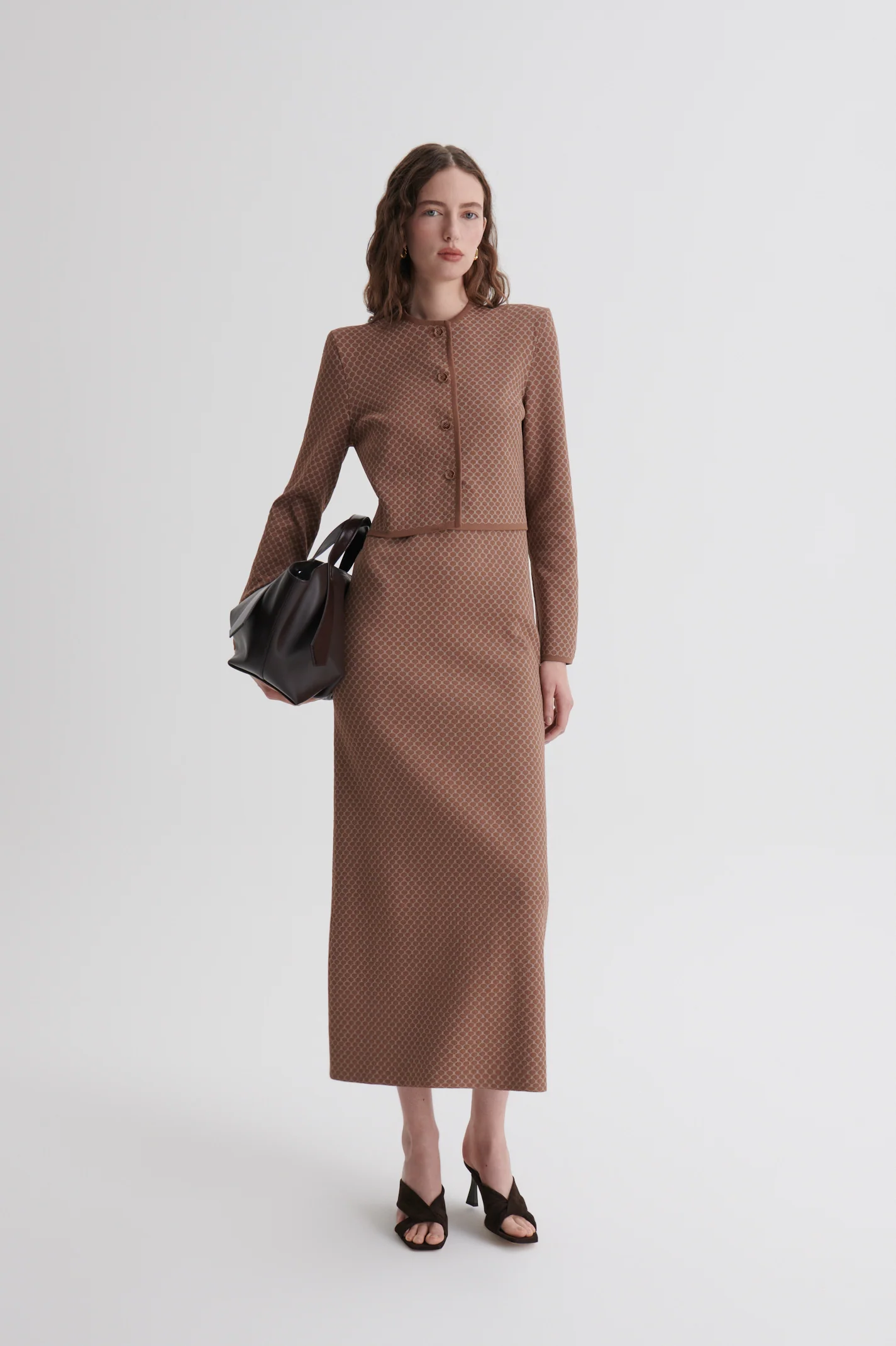 CREPE KNIT ROPE JACQUARD JACKET - Image 4