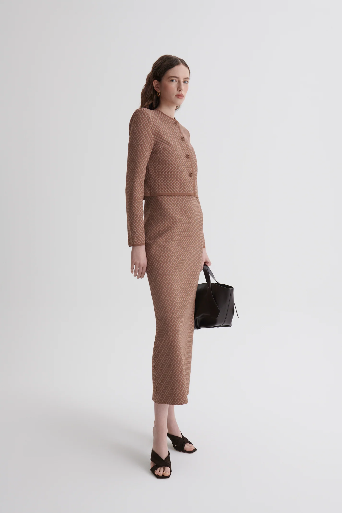 CREPE KNIT ROPE JACQUARD JACKET - Image 5