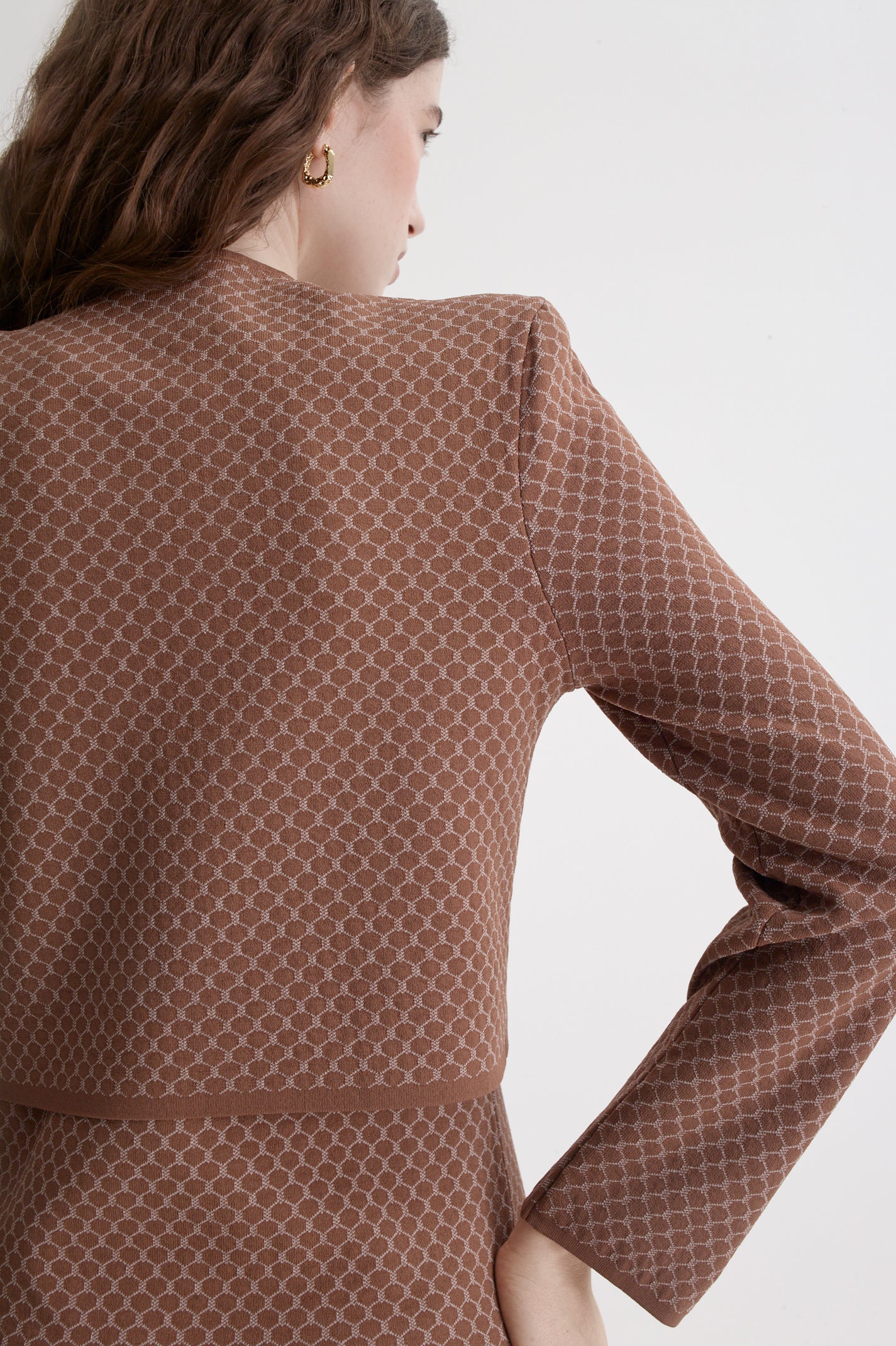 CREPE KNIT ROPE JACQUARD JACKET - Image 7