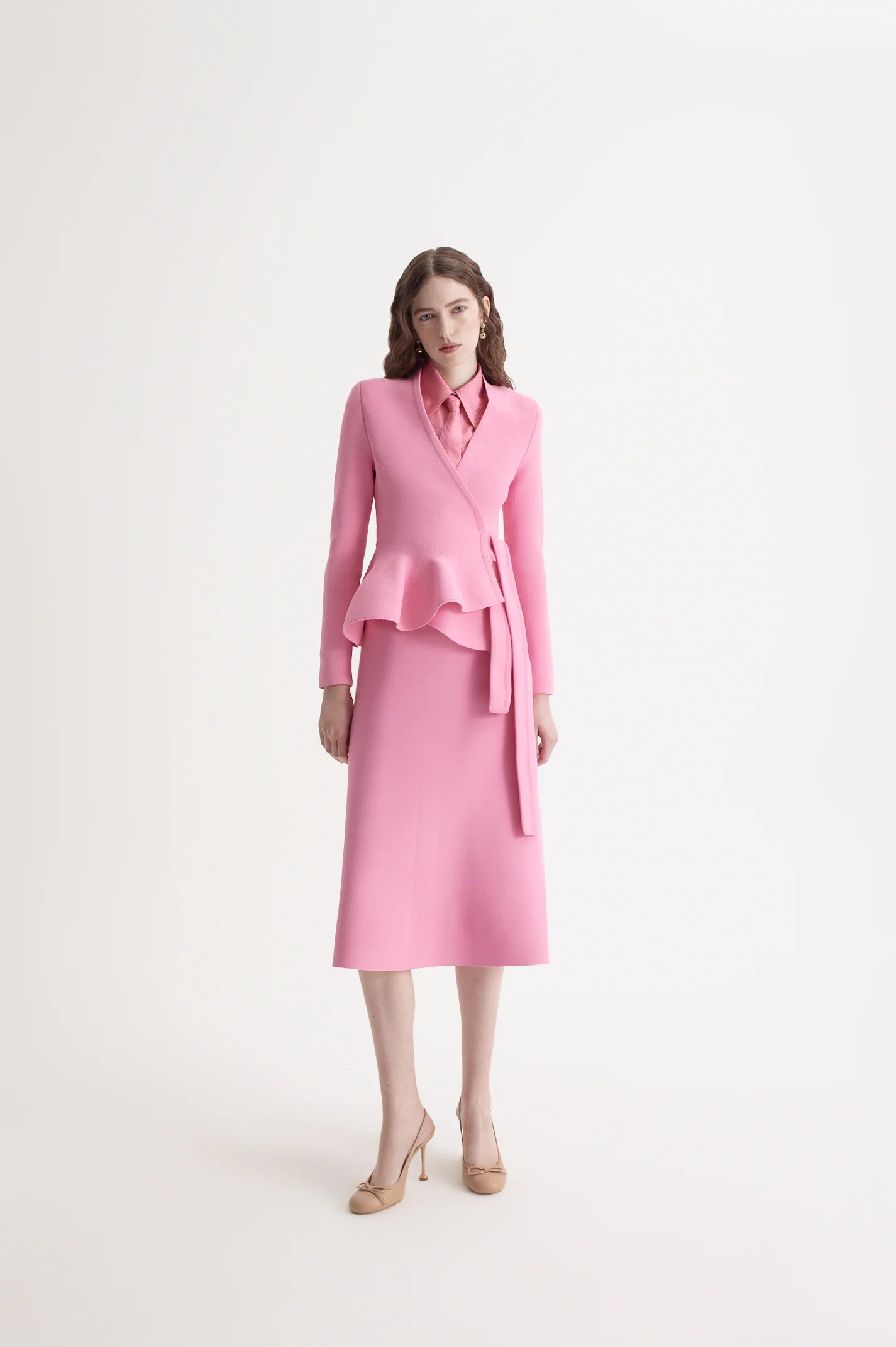 CREPE KNIT WRAP JACKET - Image 9