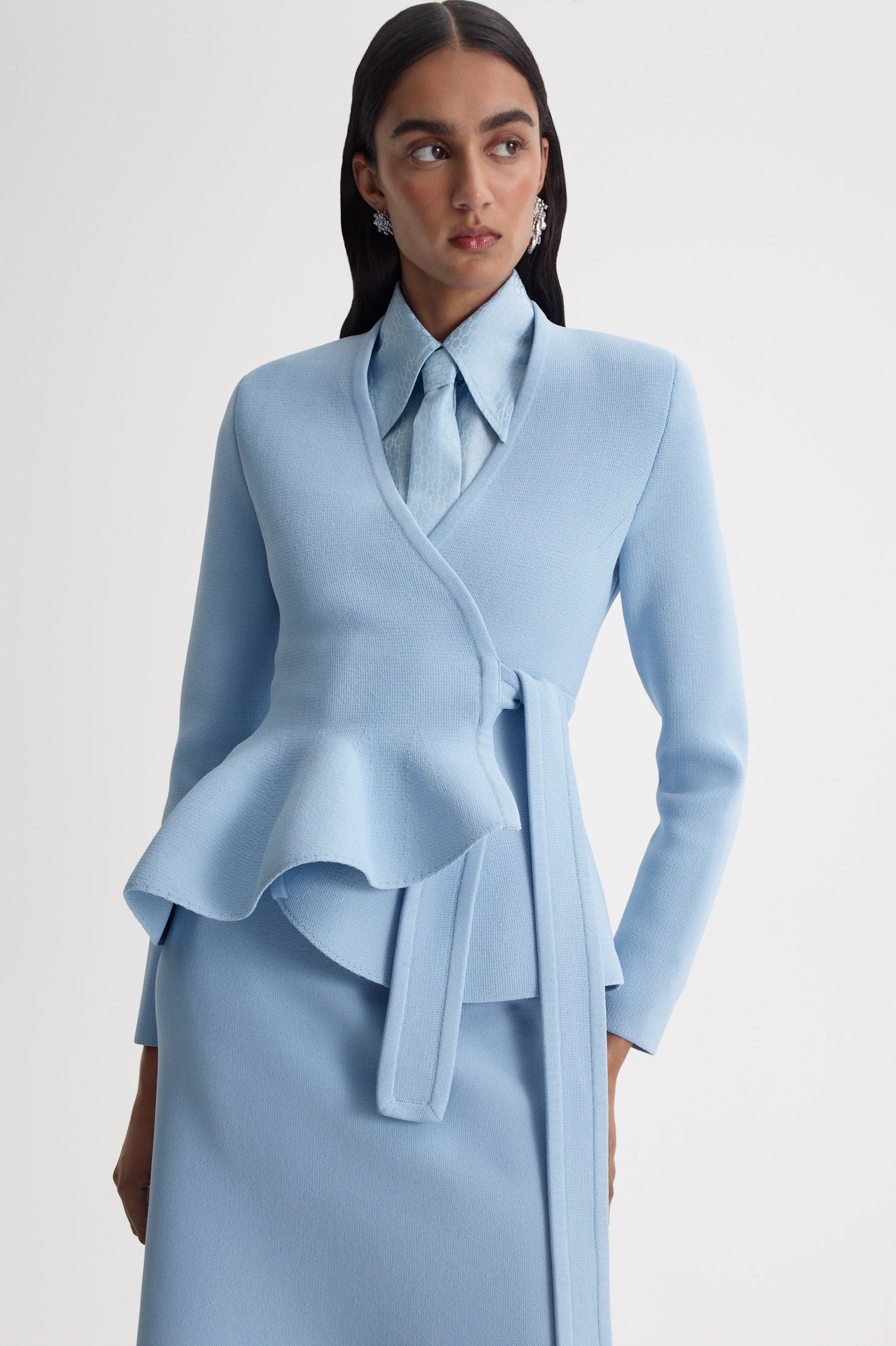 CREPE KNIT WRAP JACKET - Image 3
