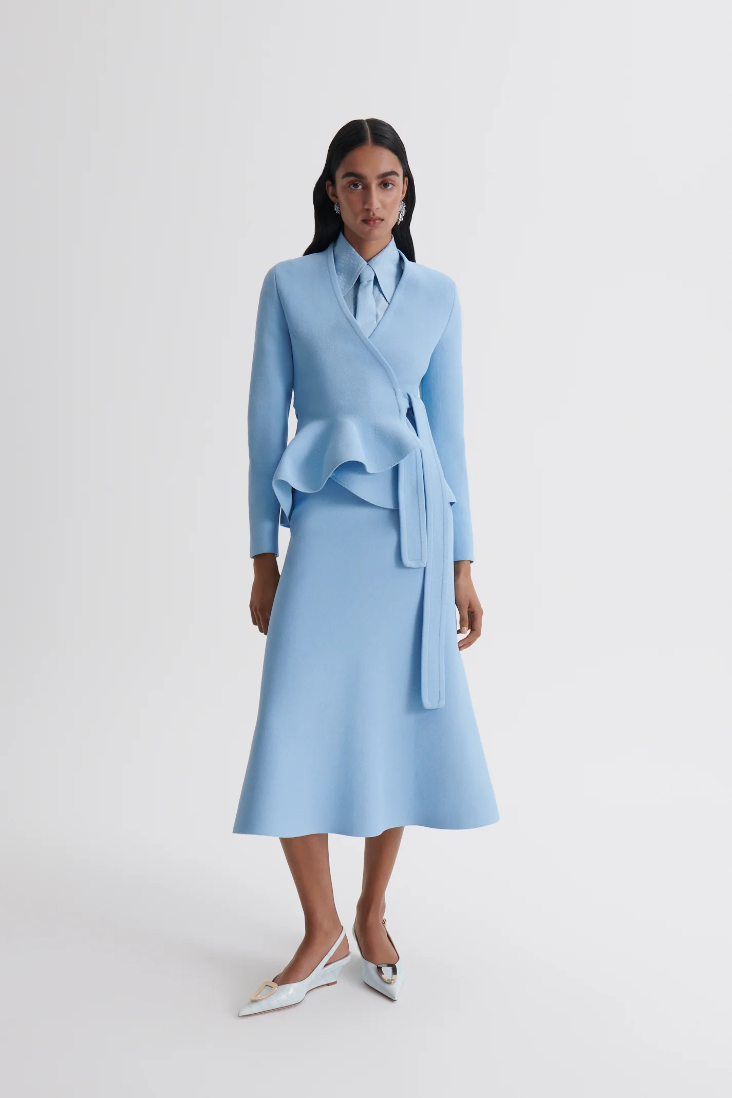 CREPE KNIT WRAP JACKET - Image 4