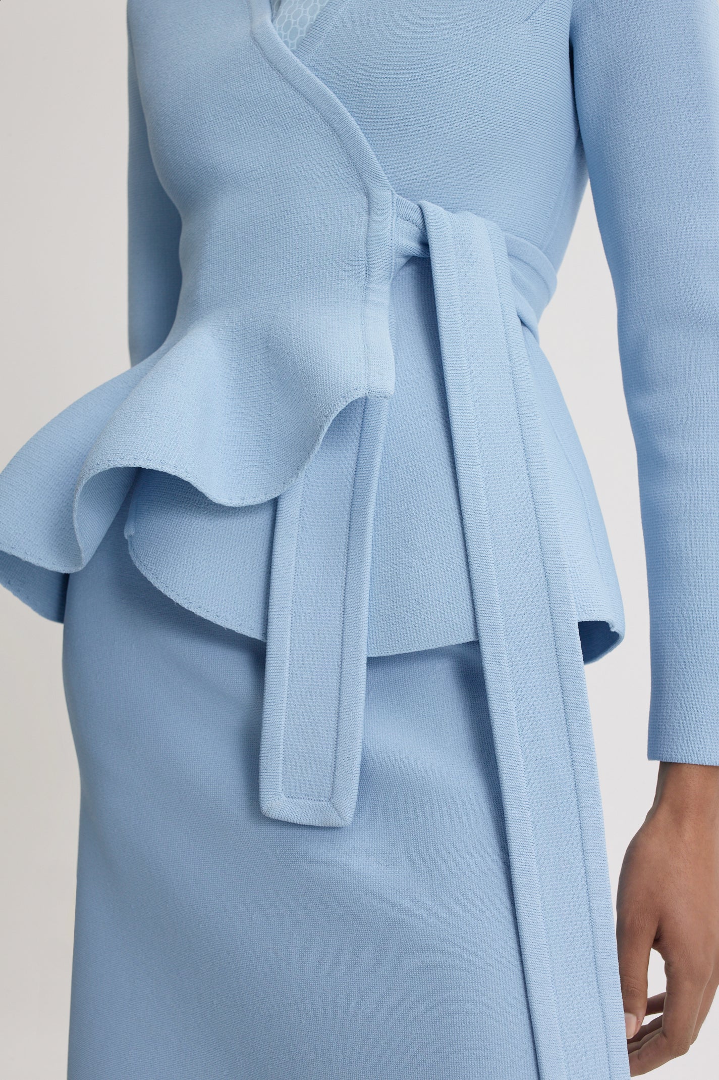 CREPE KNIT WRAP JACKET - Image 7
