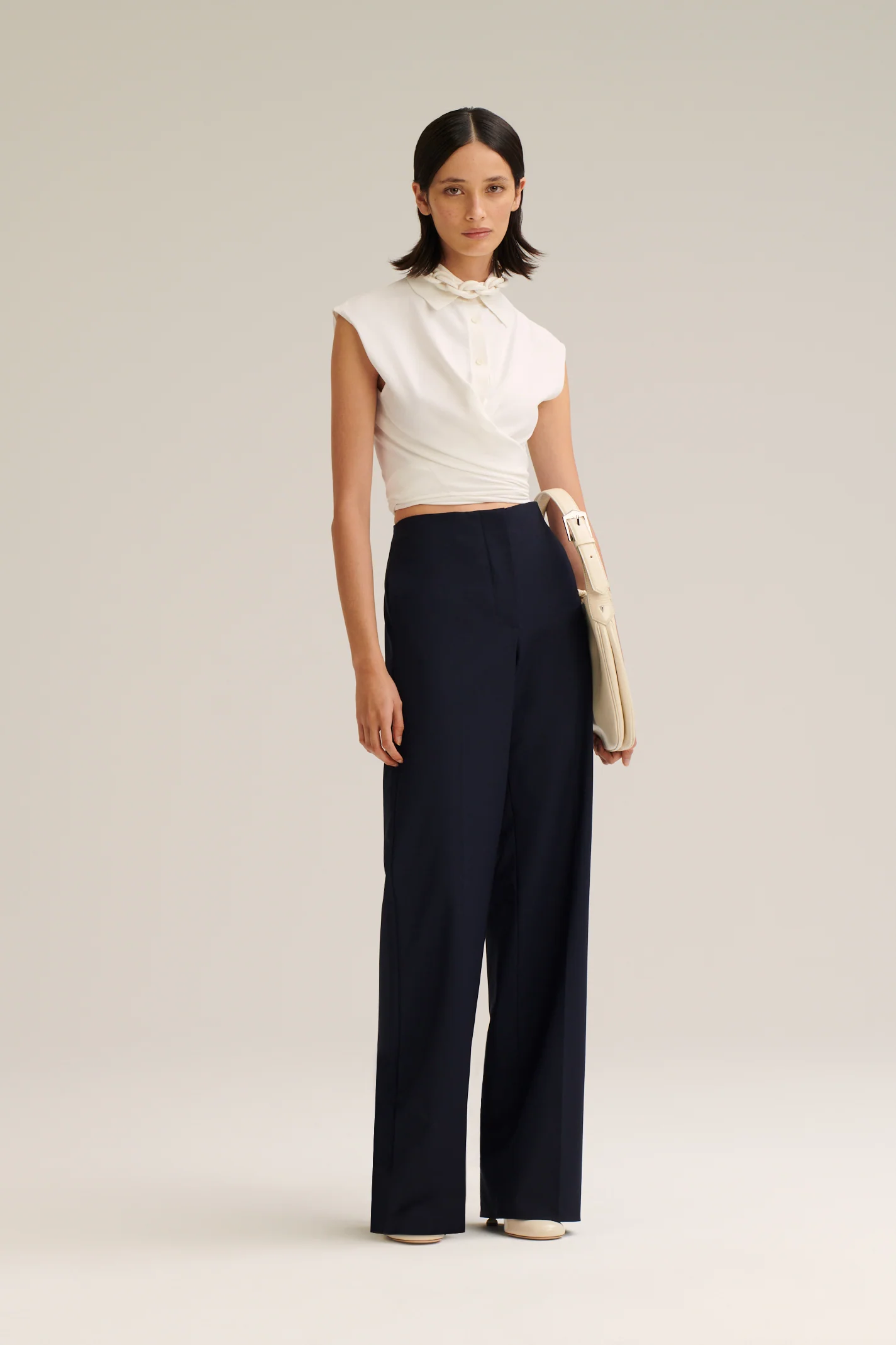 CREPE KNIT WRAP SHIRT - Image 4