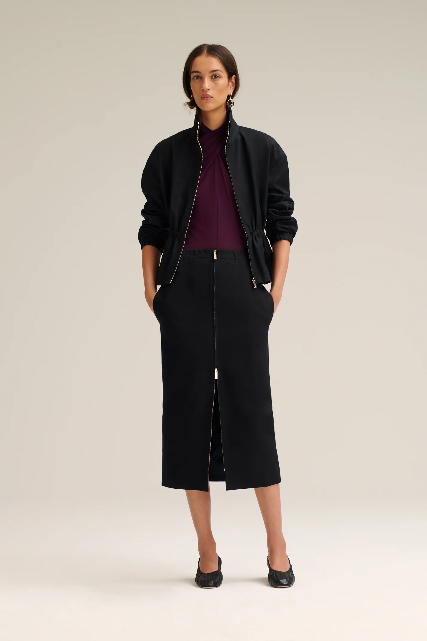 DOUBLE COTTON SOFT ZIP SKIRT - Image 3