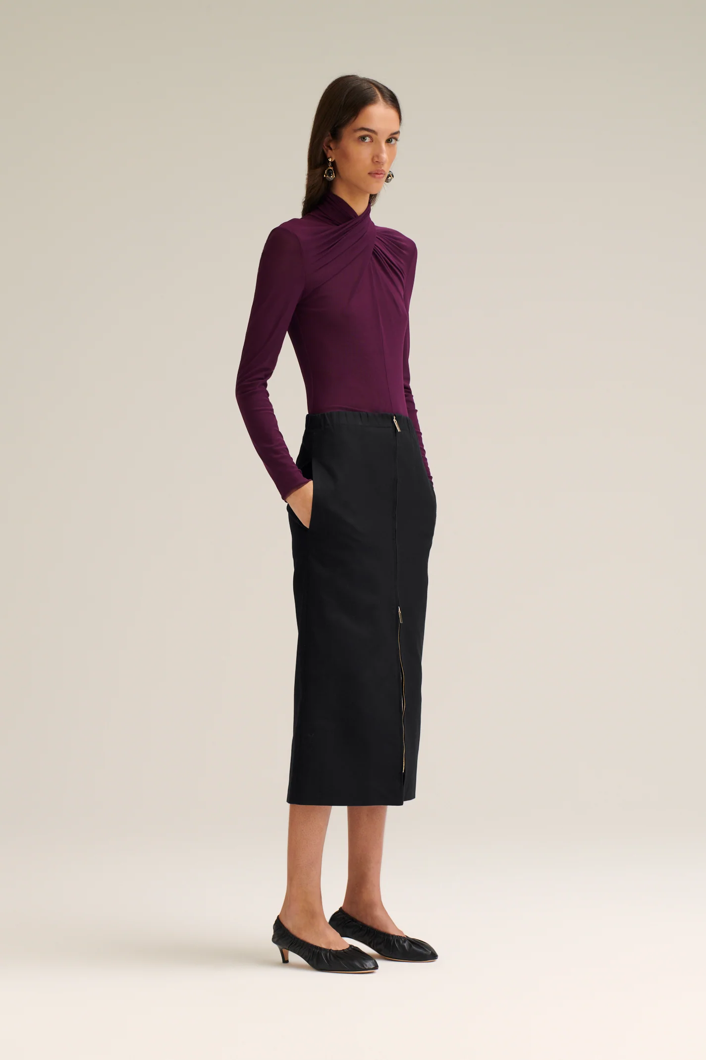DOUBLE COTTON SOFT ZIP SKIRT - Image 5