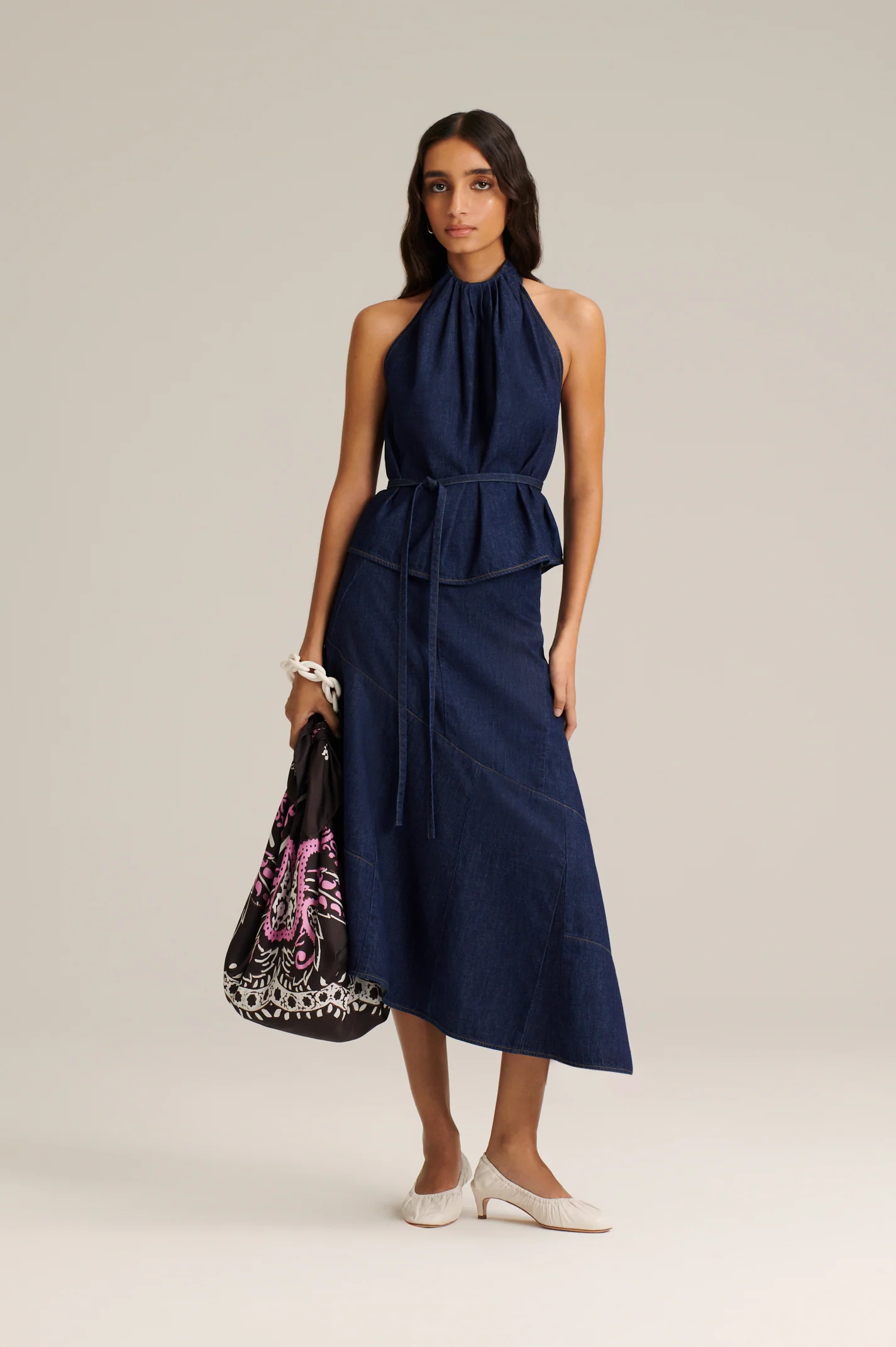 DENIM ASYMMETRICAL SKIRT - Image 3