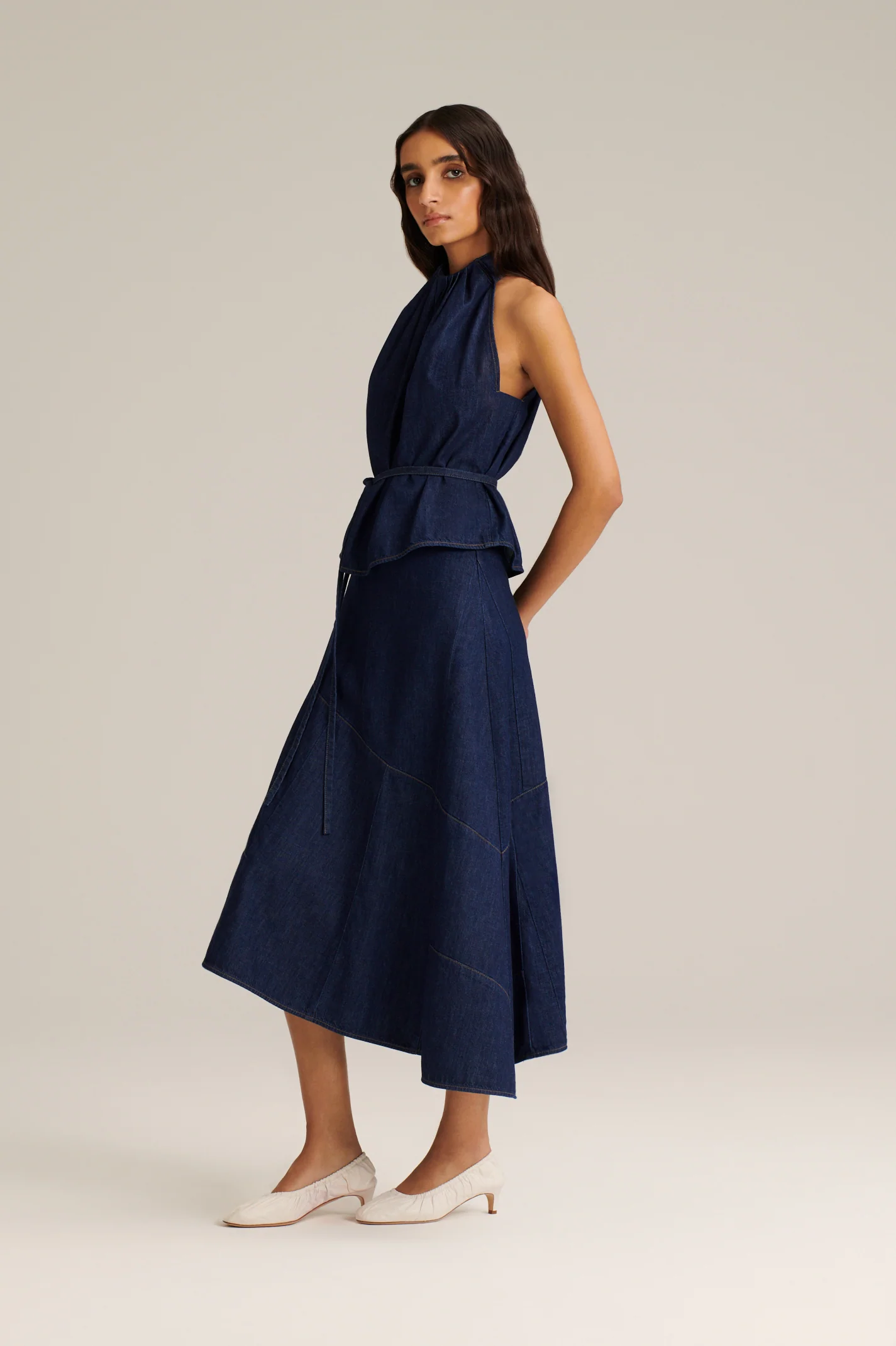 DENIM ASYMMETRICAL SKIRT - Image 4