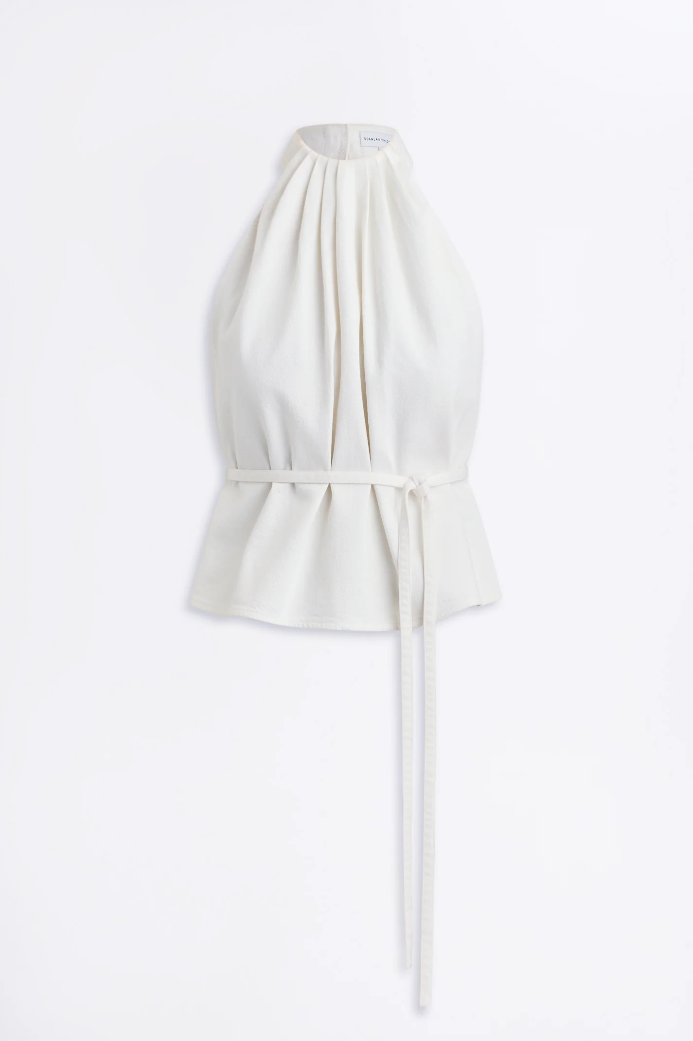 DENIM GATHER NECK TOP - Image 2