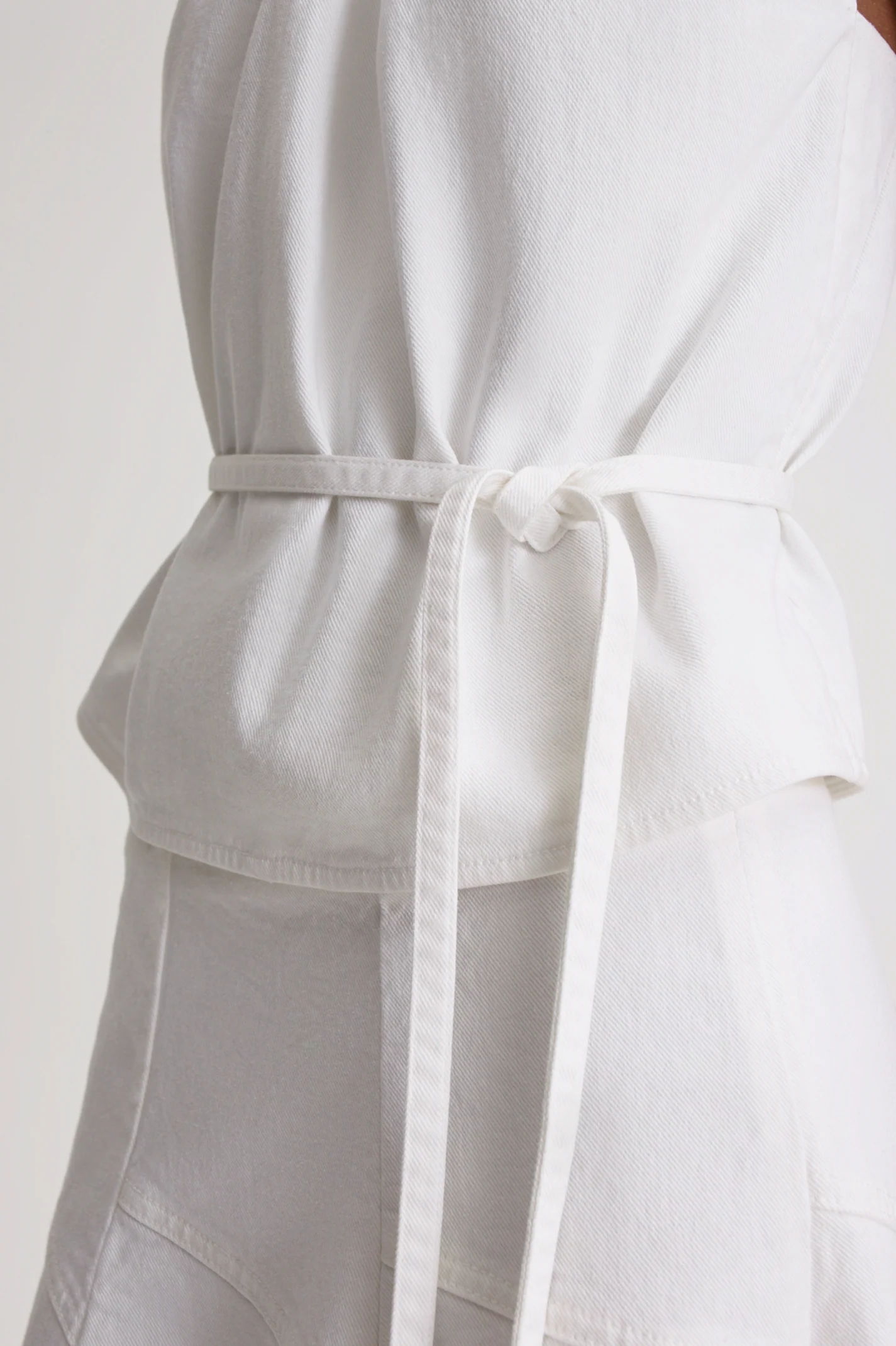 DENIM GATHER NECK TOP - Image 8