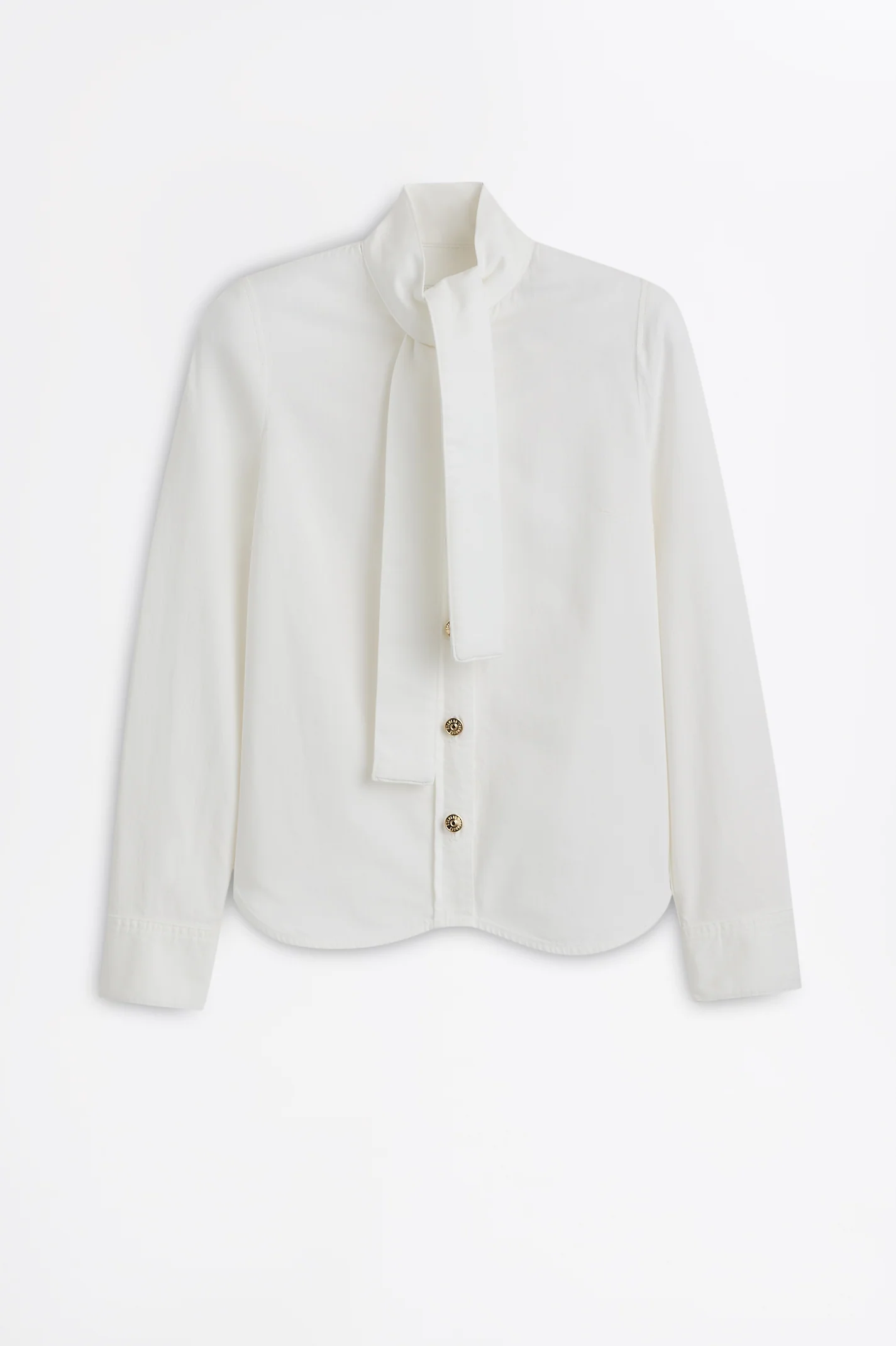 DENIM TIE NECK SHIRT - Image 2