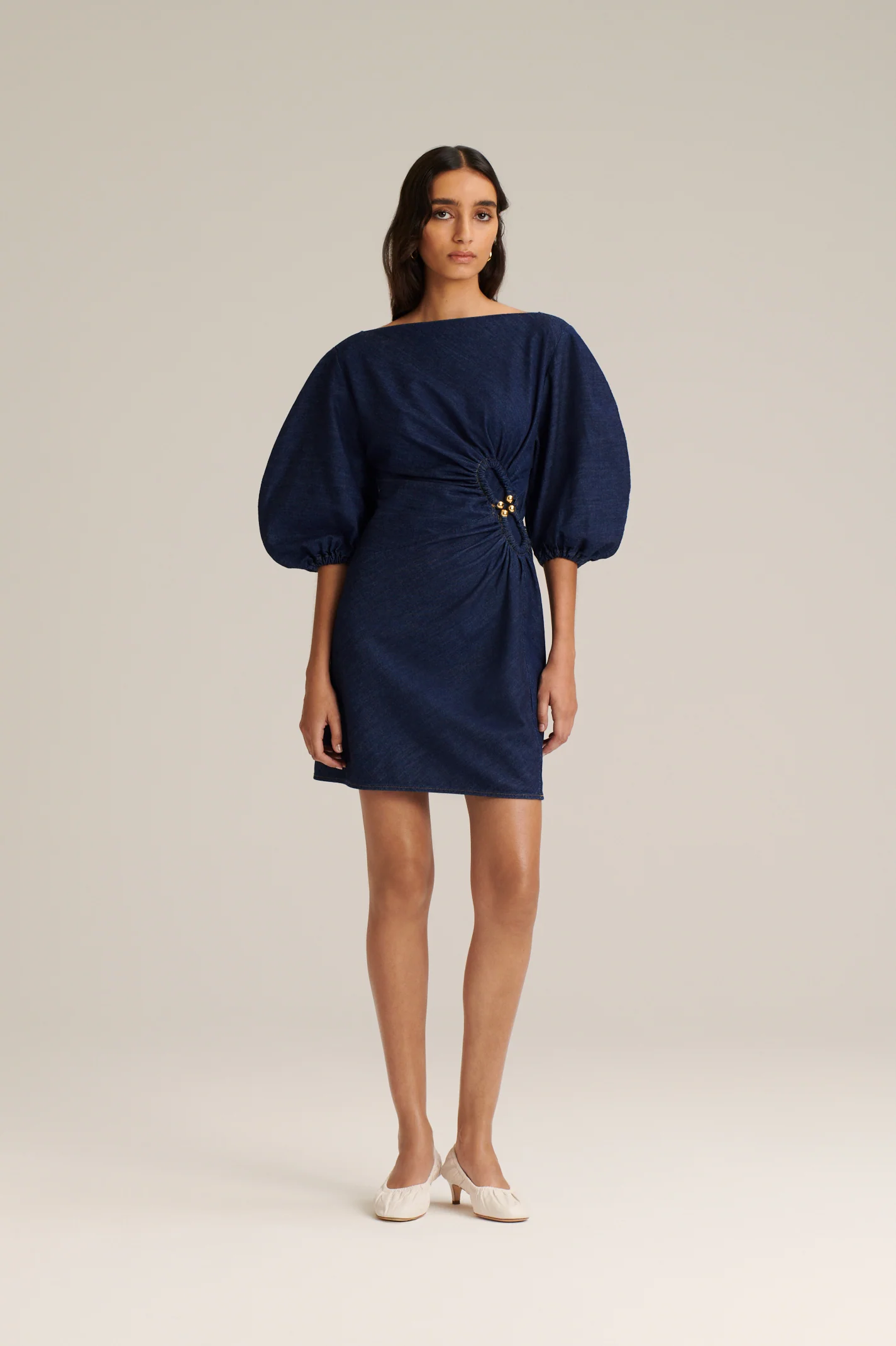 DENIM TURBAN RING DRESS - Image 4