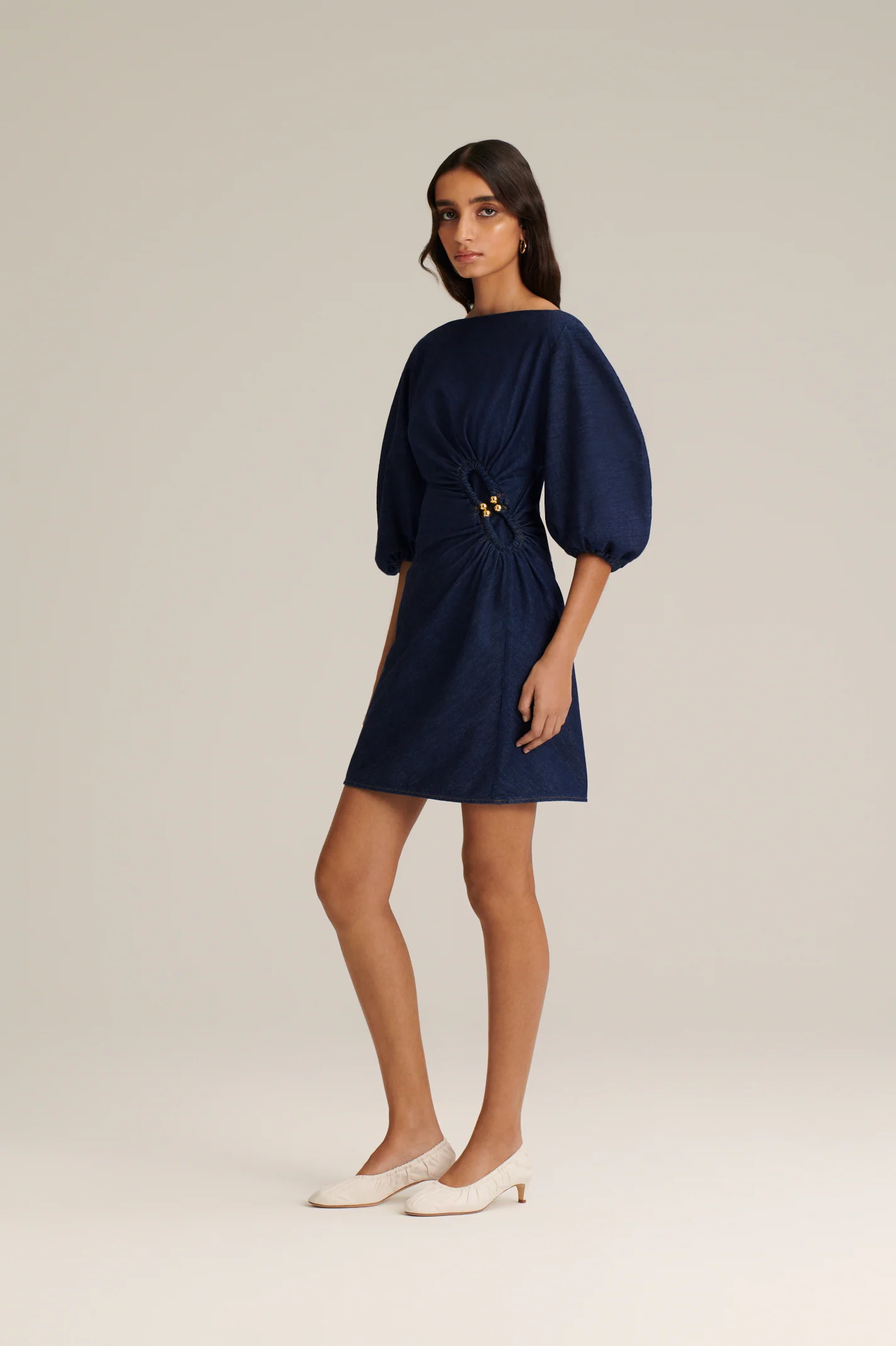 DENIM TURBAN RING DRESS - Image 5