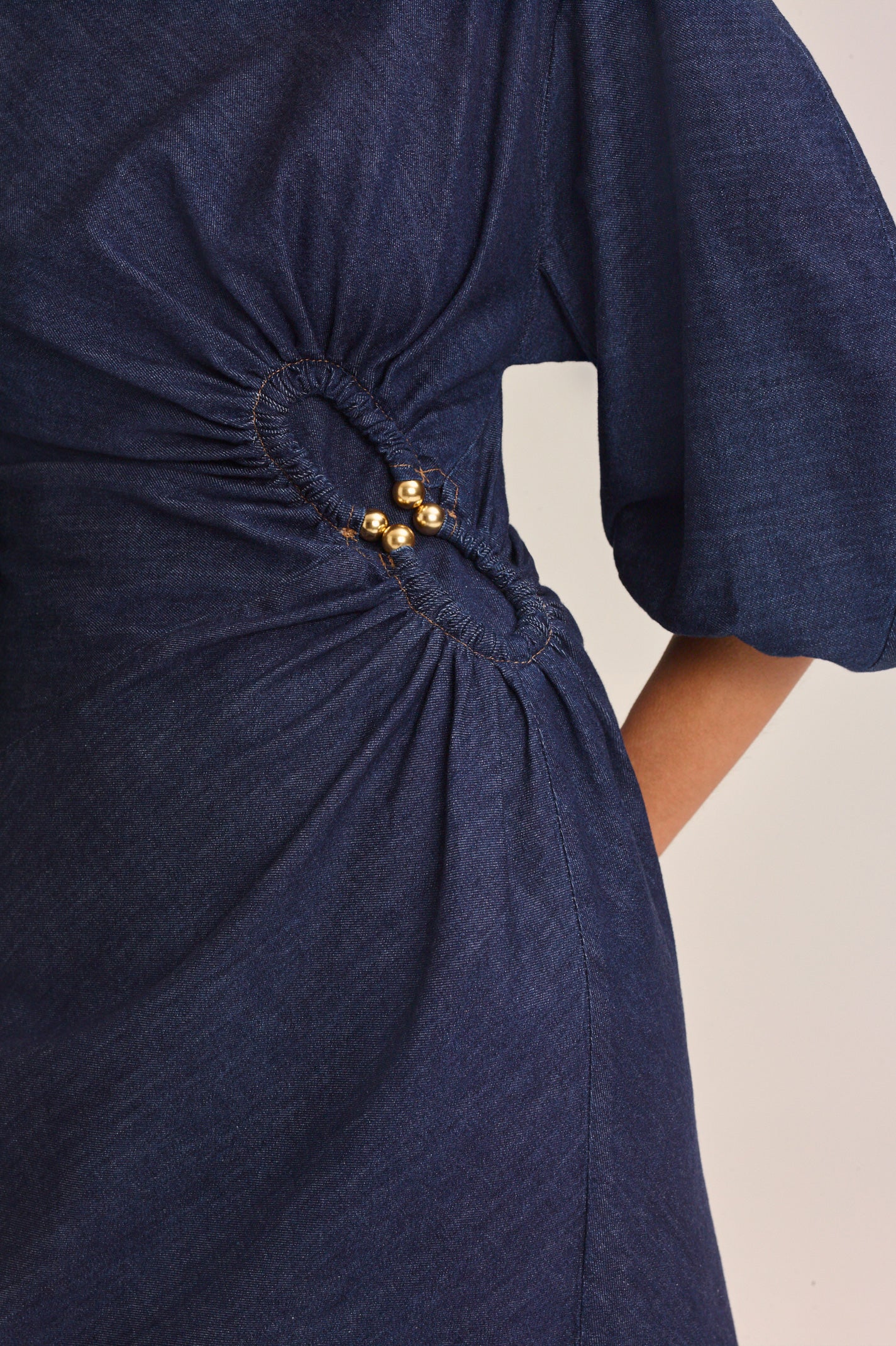 DENIM TURBAN RING DRESS - Image 7
