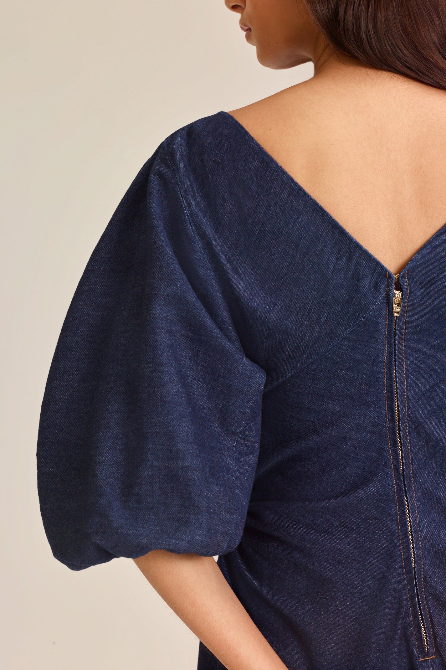 DENIM TURBAN RING DRESS - Image 8