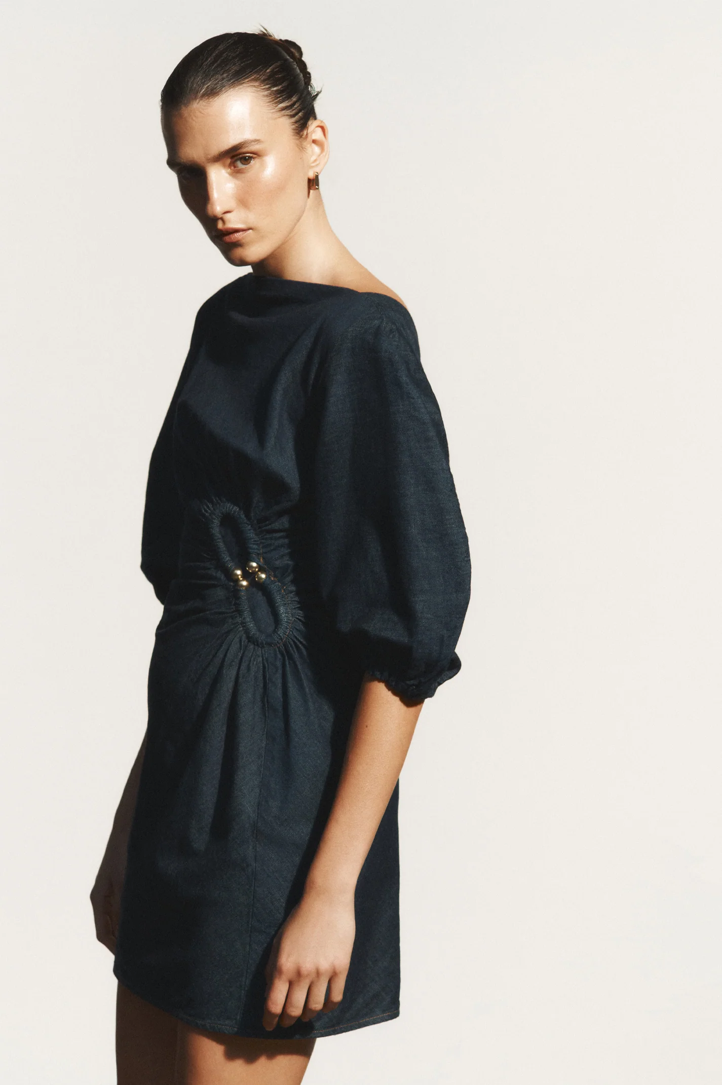 DENIM TURBAN RING DRESS - Image 9