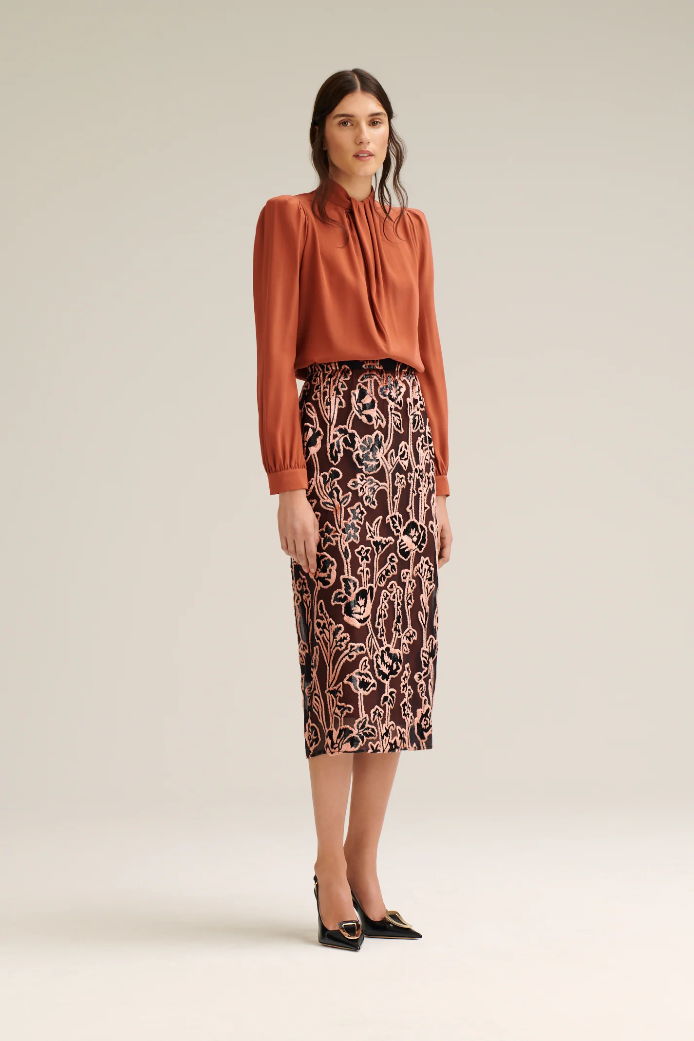 FRENCH VELVET FLORAL SKIRT - Image 6