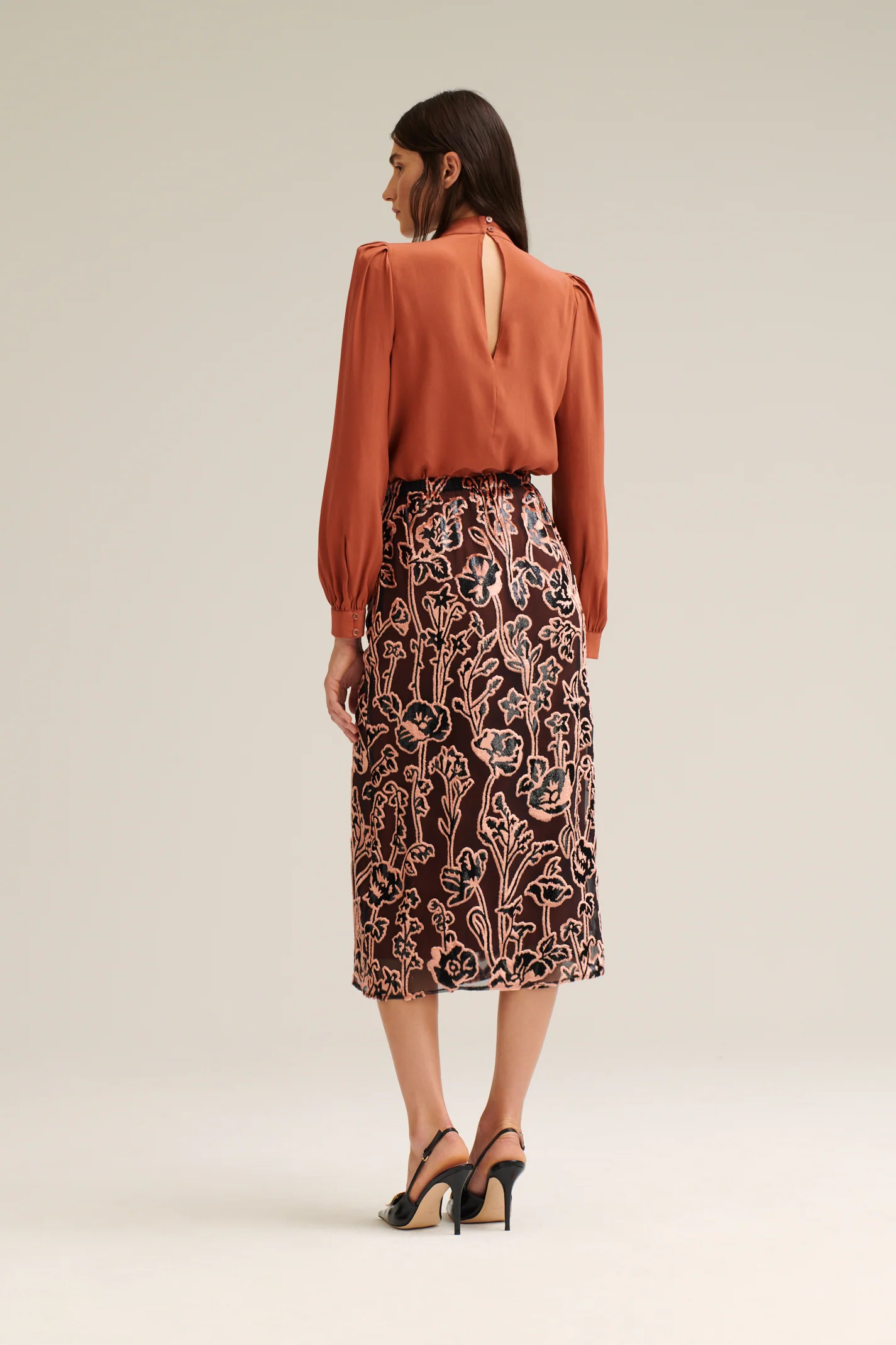FRENCH VELVET FLORAL SKIRT - Image 7