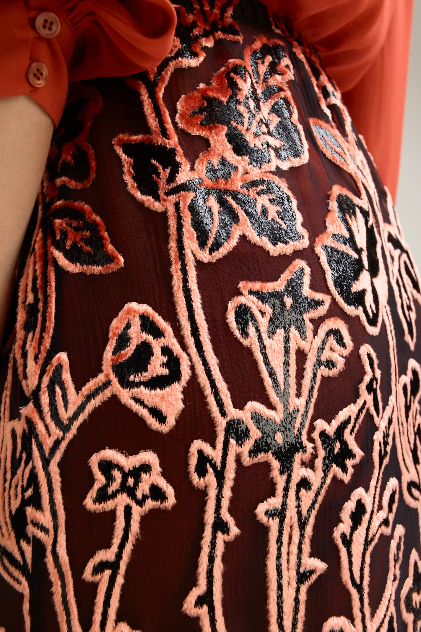 FRENCH VELVET FLORAL SKIRT - Image 8