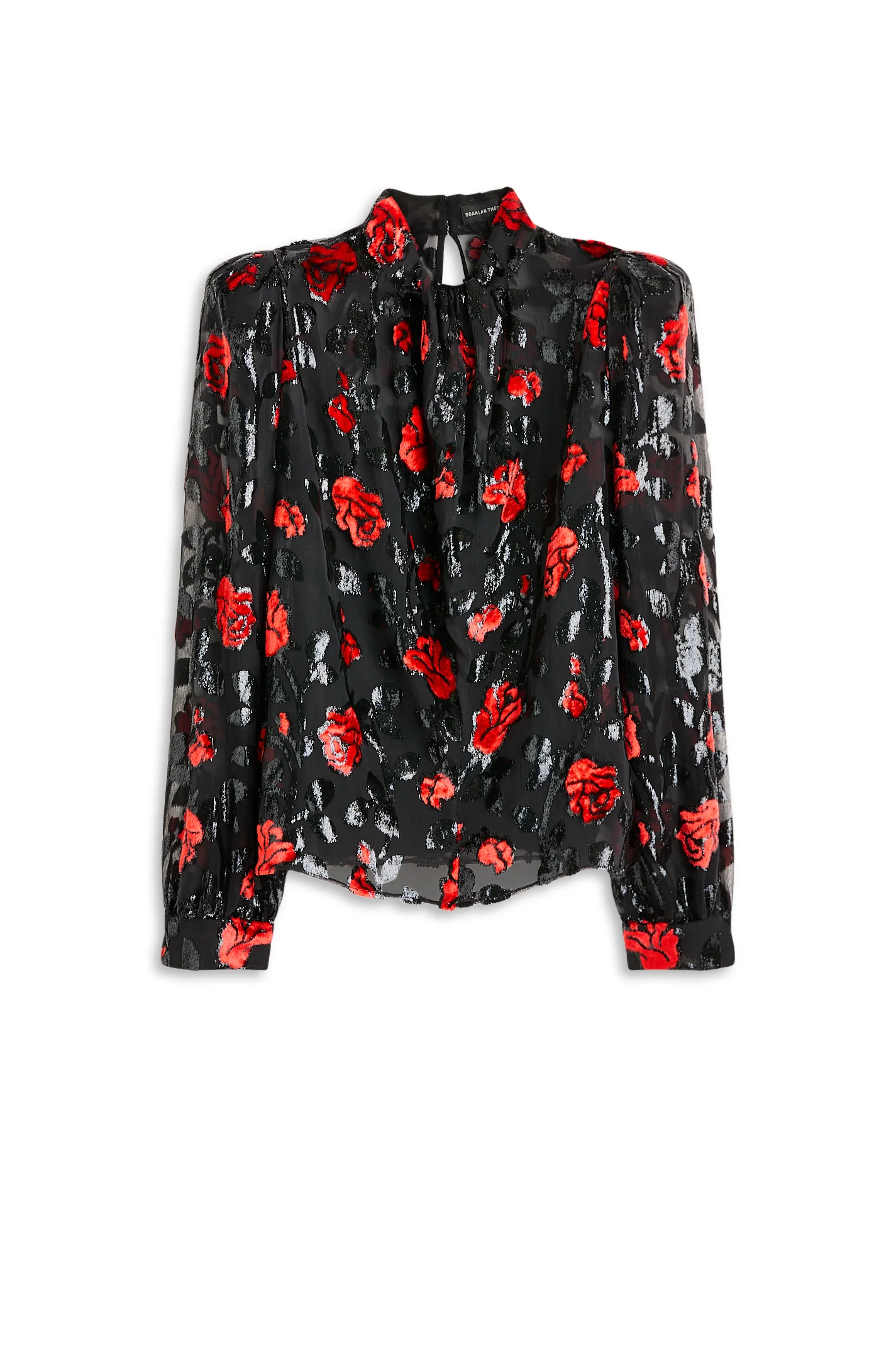 FRENCH VELVET FLORAL BLOUSE