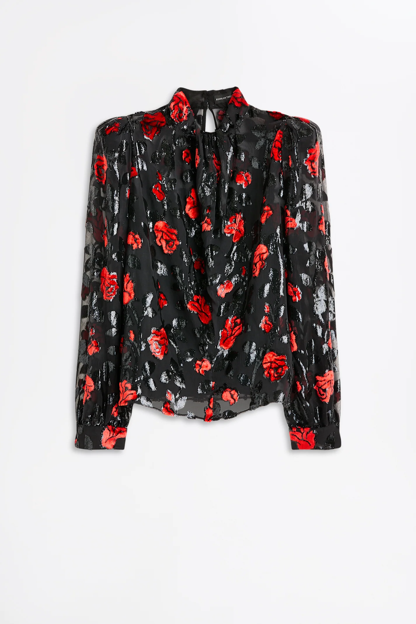FRENCH VELVET FLORAL BLOUSE - Image 2