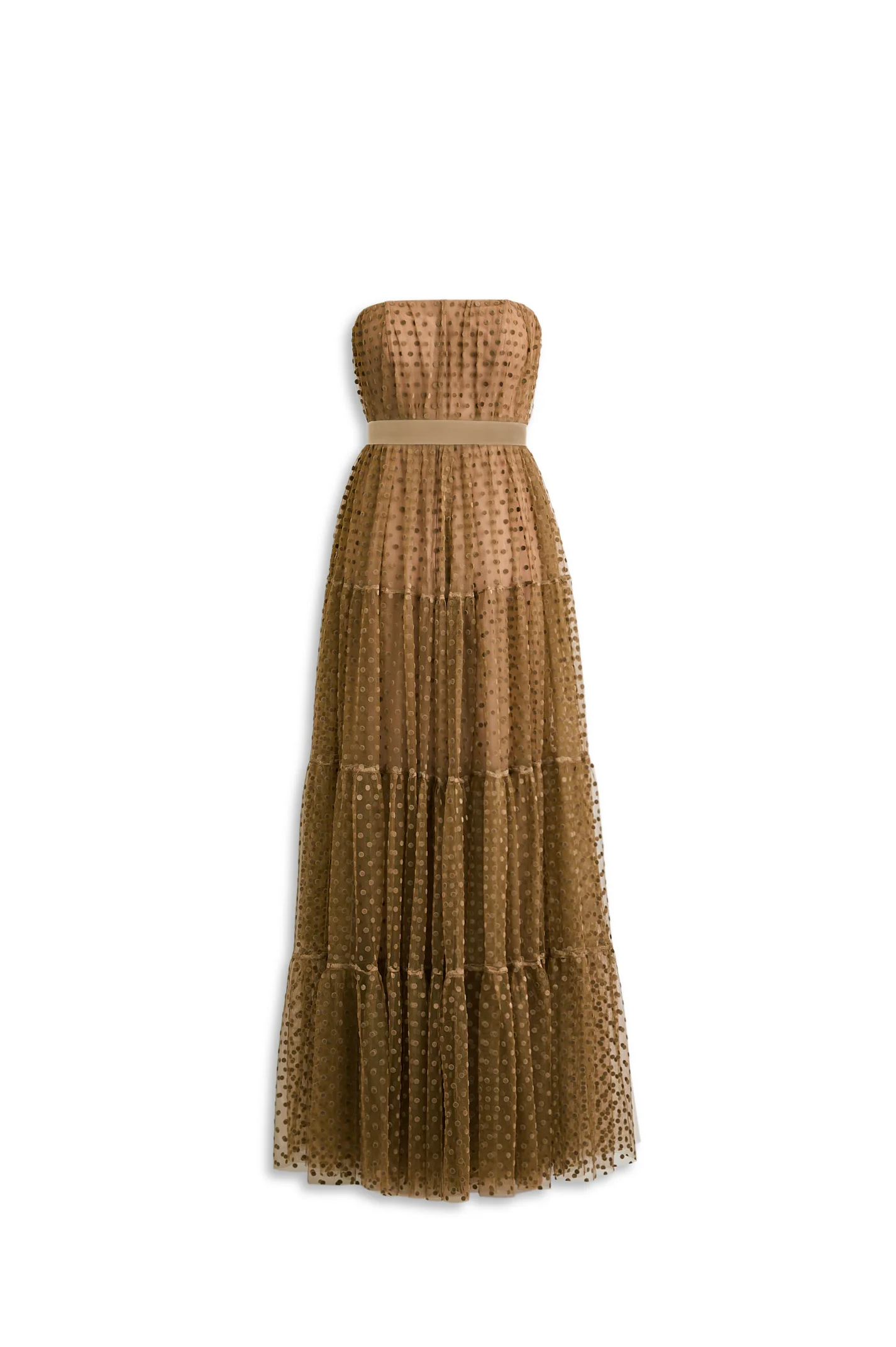 FRENCH VELVET SPOT TULLE GOWN
