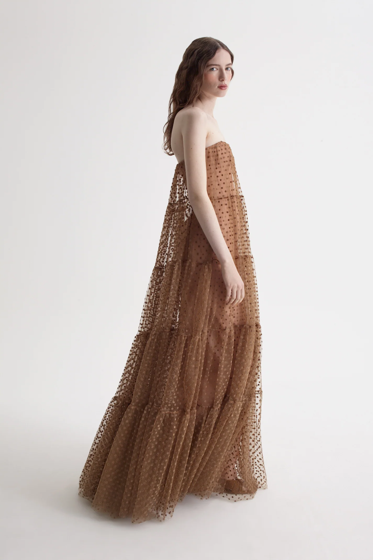 FRENCH VELVET SPOT TULLE GOWN - Image 3