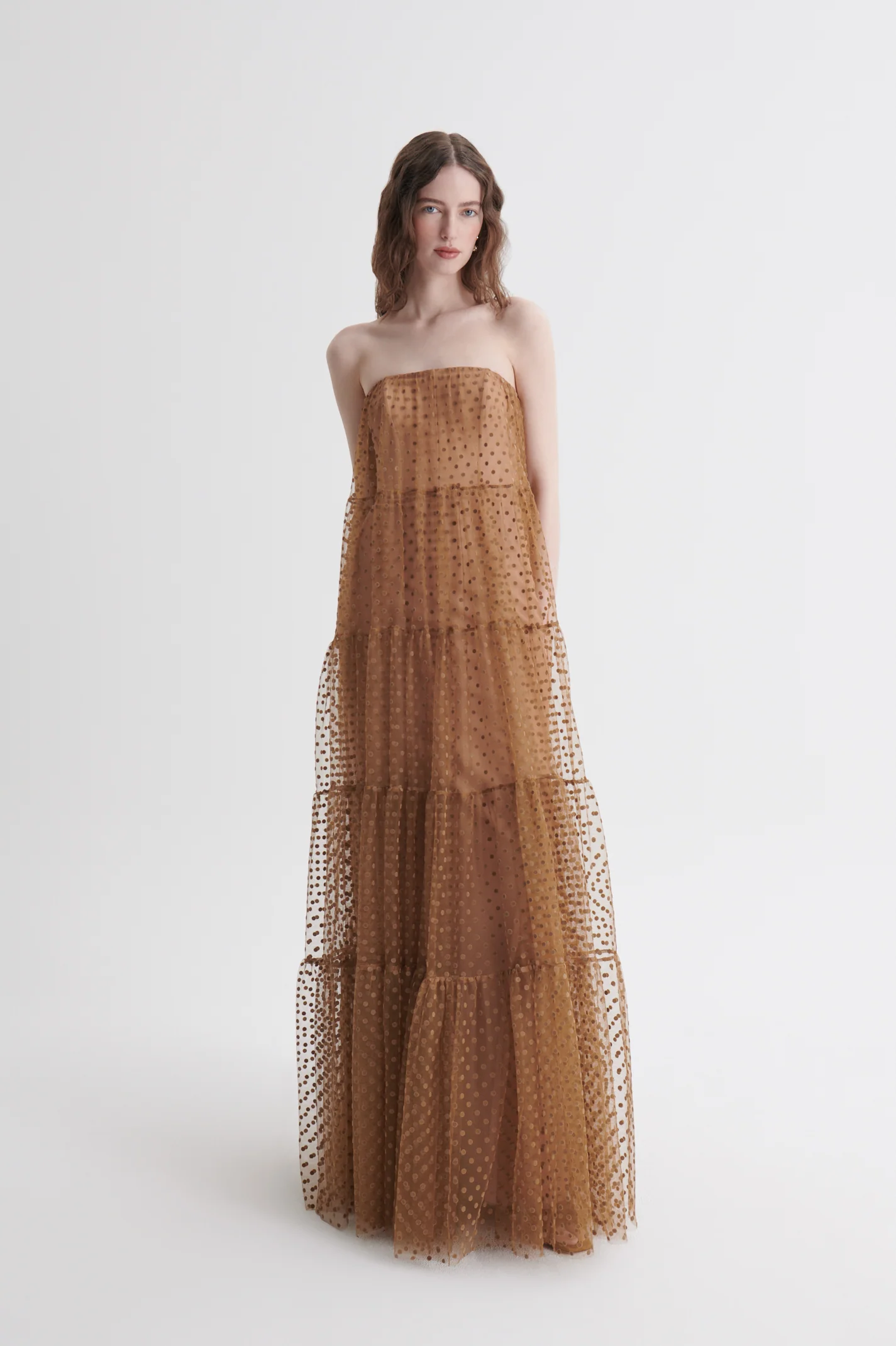 FRENCH VELVET SPOT TULLE GOWN - Image 5