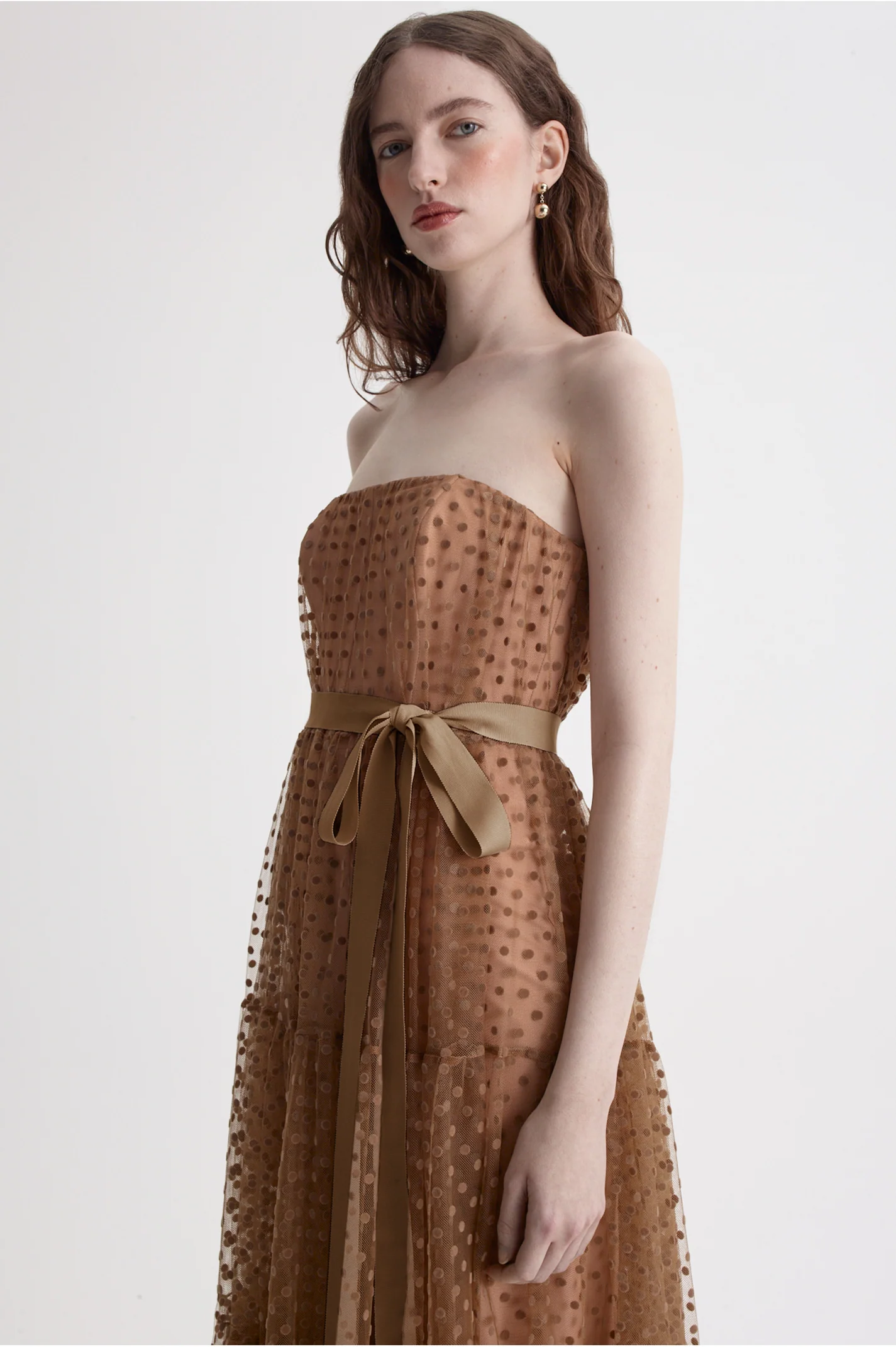 FRENCH VELVET SPOT TULLE GOWN - Image 8