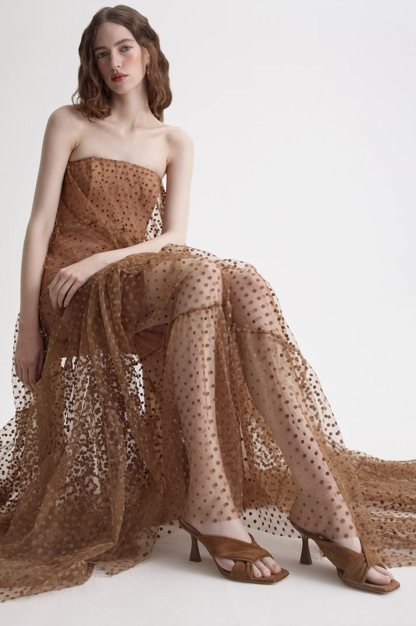 FRENCH VELVET SPOT TULLE GOWN - Image 9