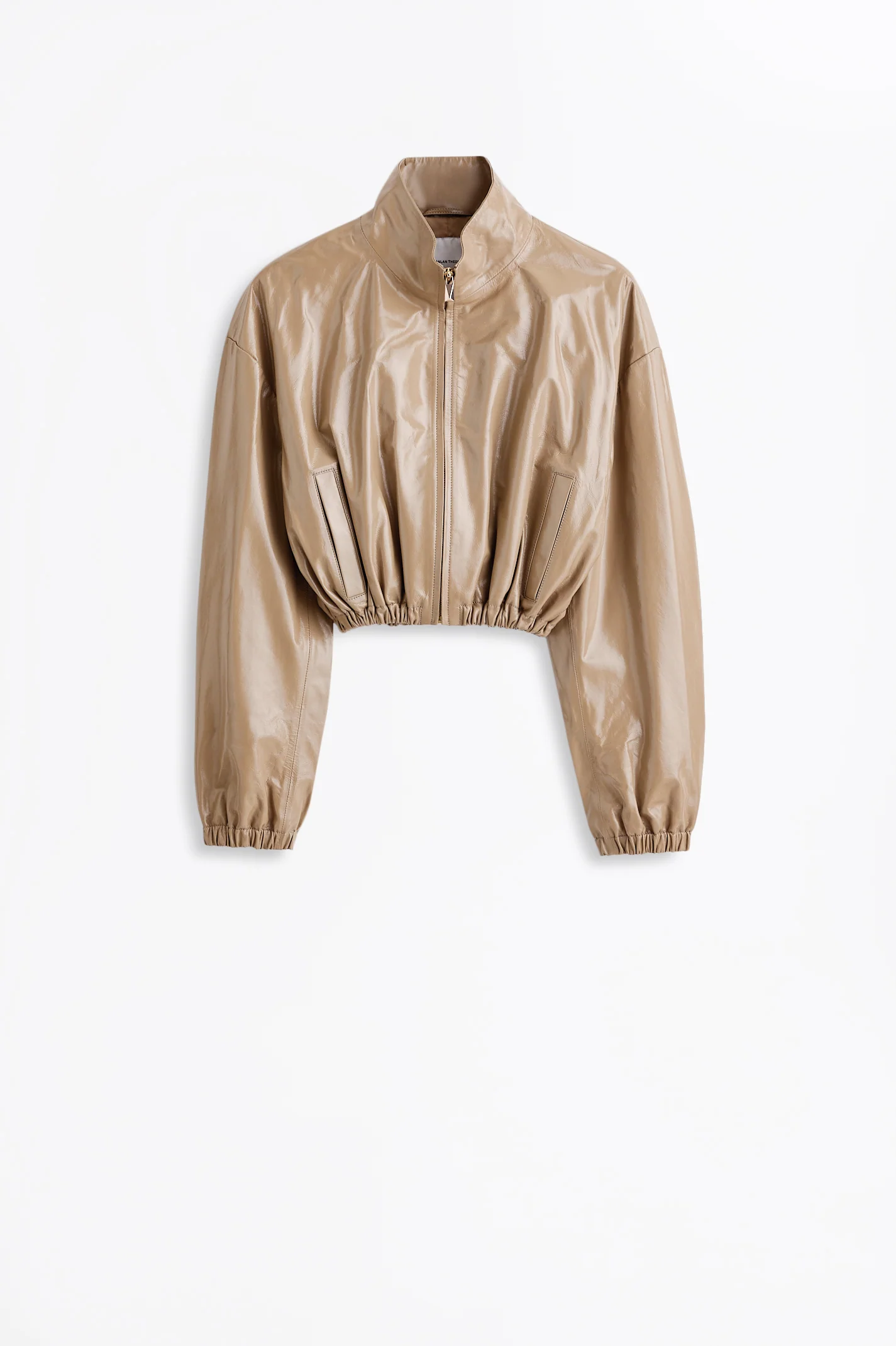 FUNNEL NECK LEATHER JACKET - Image 2