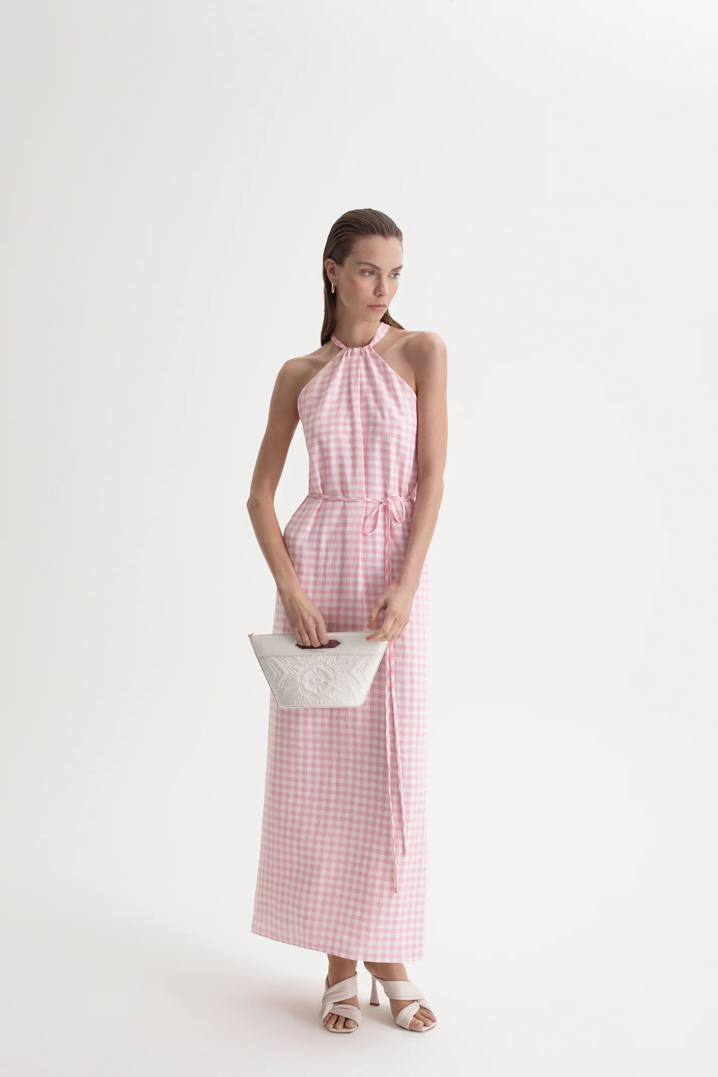 GINGHAM TIE NECK DRESS - Image 10